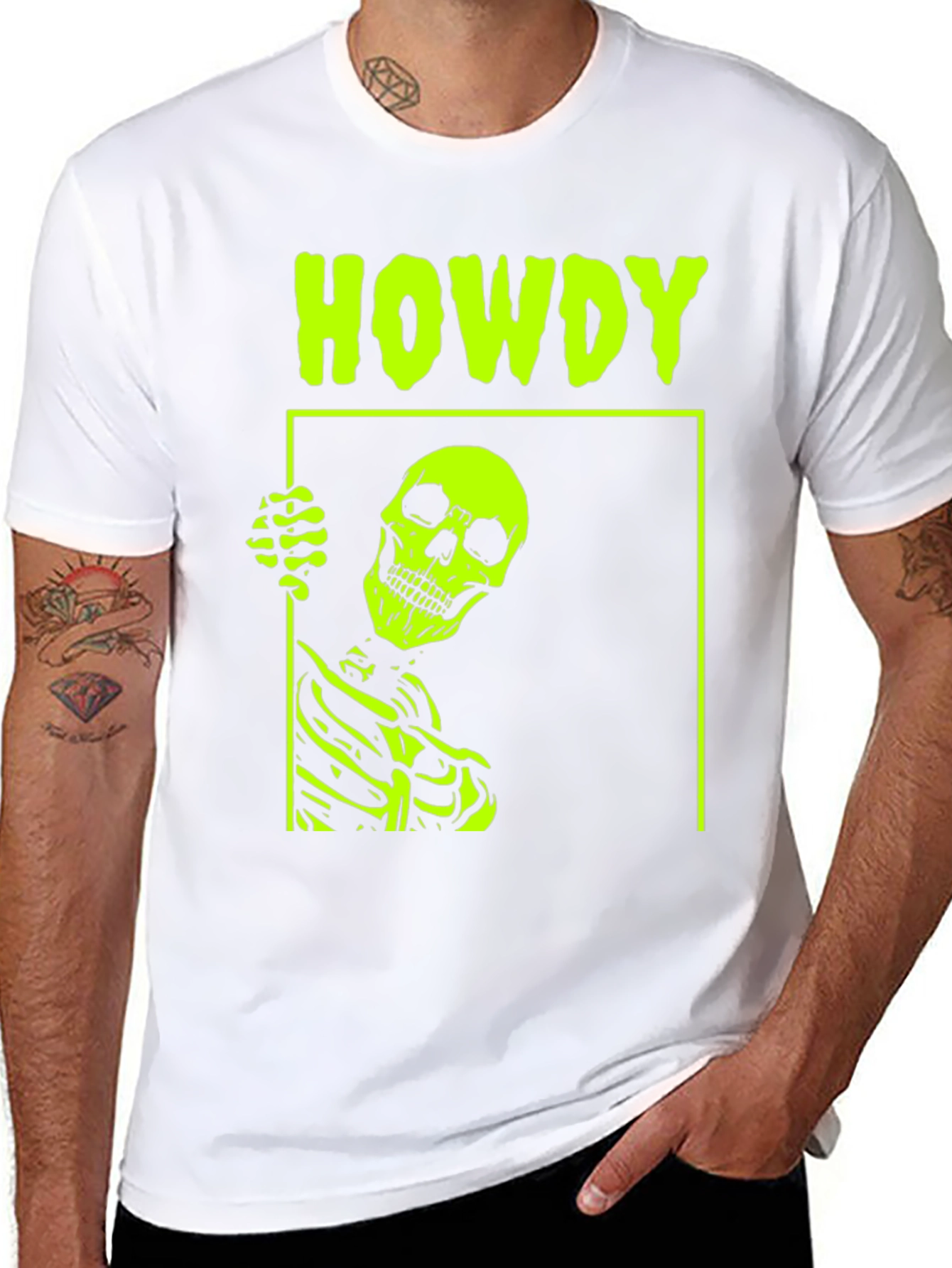 Howdy Skeleton Graphic Tee - Bold & Edgy