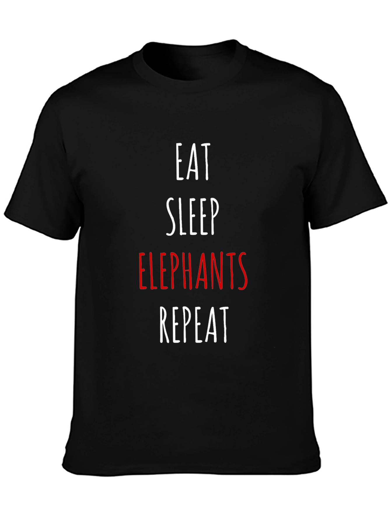 Eat Sleep Elephants Repeat Black T-Shirt