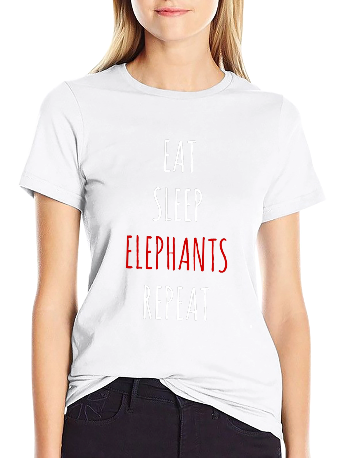 Eat Sleep Elephants Repeat Black T-Shirt