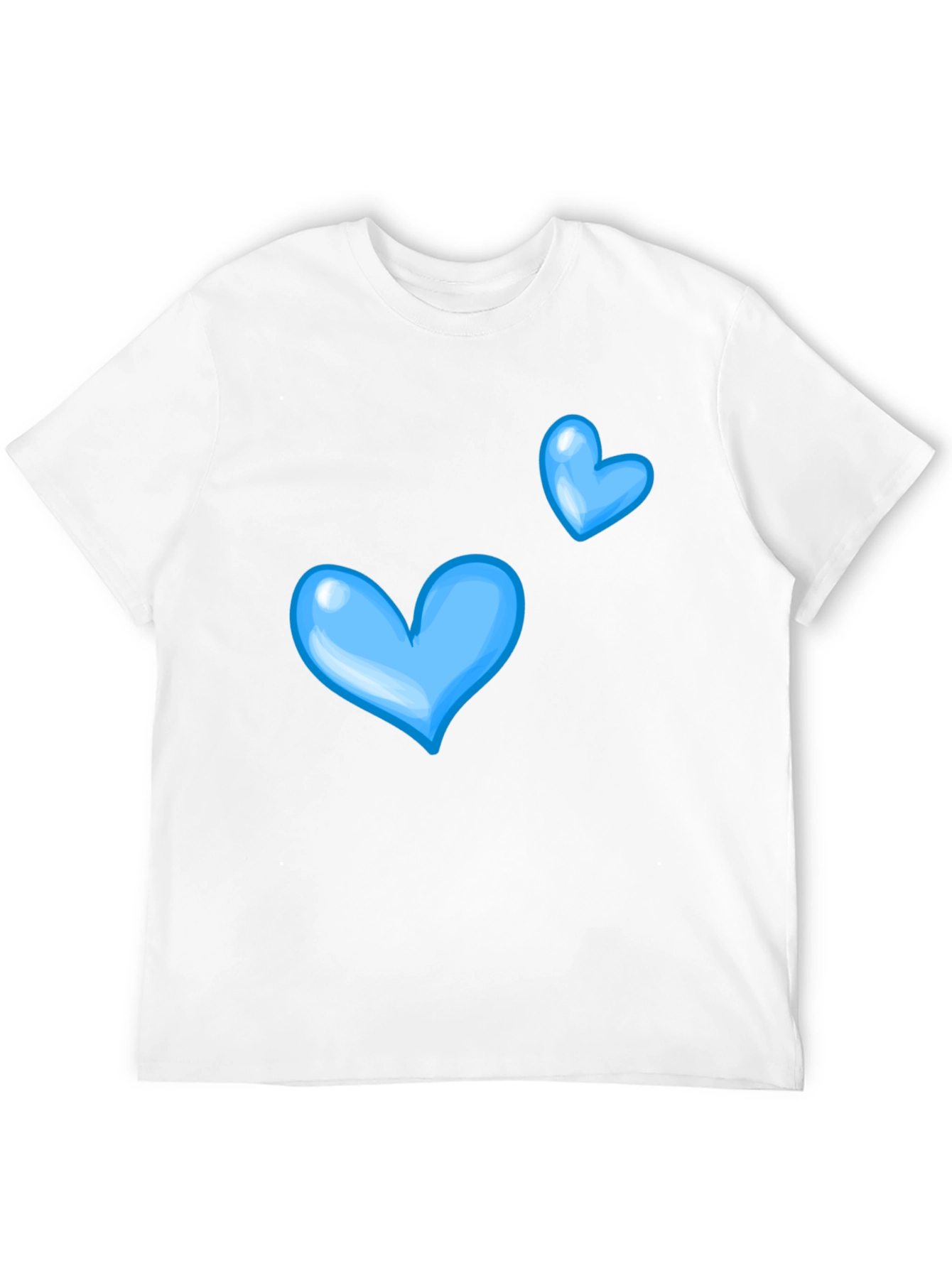 Blue Hearts Black T-Shirt for Casual Wear