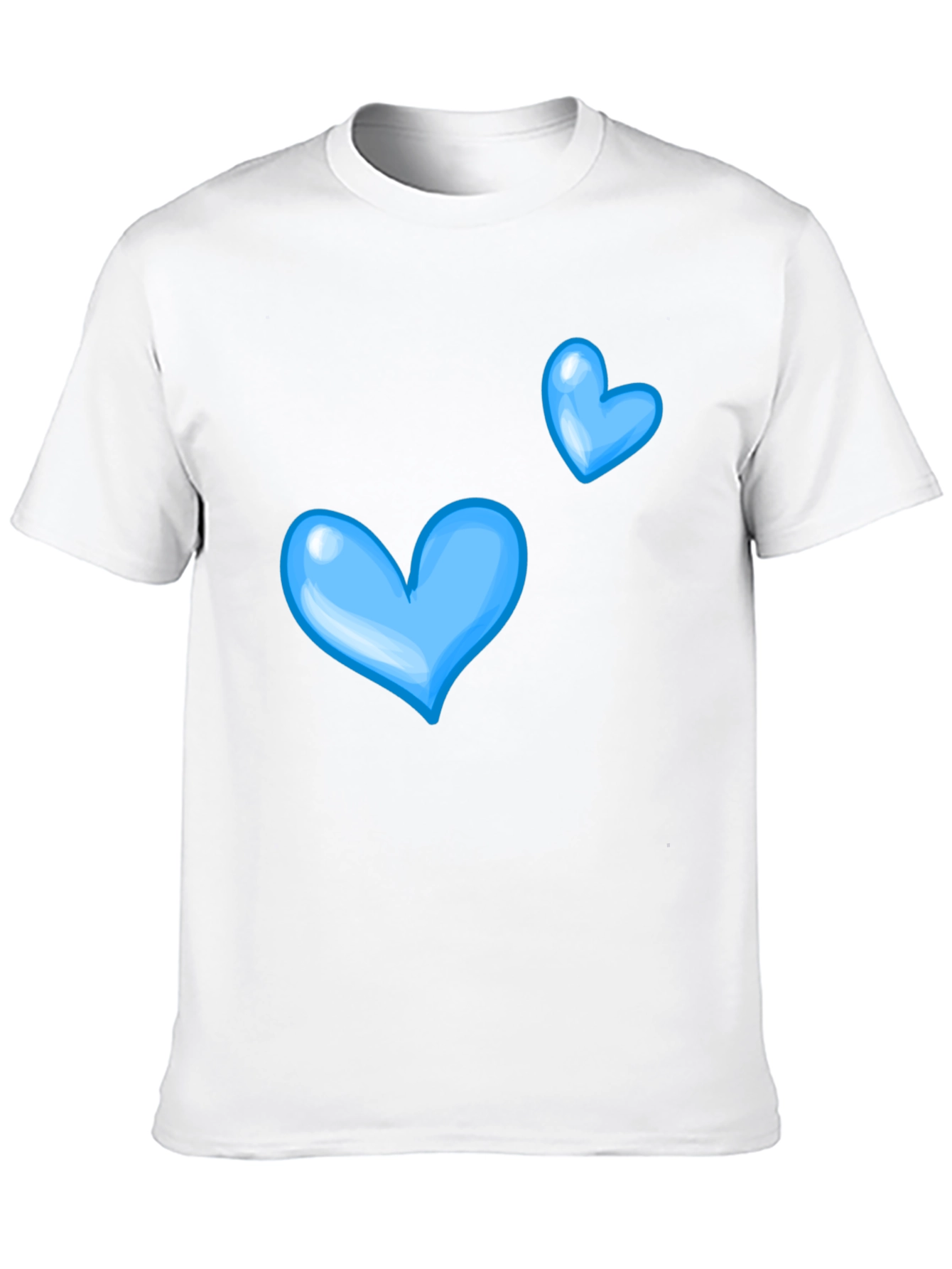 Blue Hearts Black T-Shirt for Casual Wear