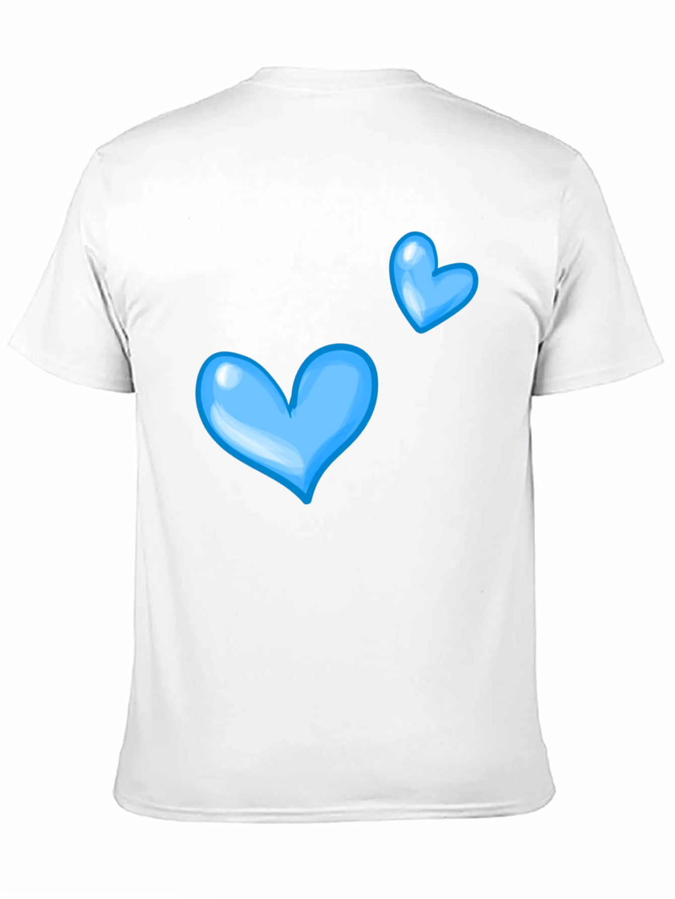Blue Hearts Black T-Shirt for Casual Wear