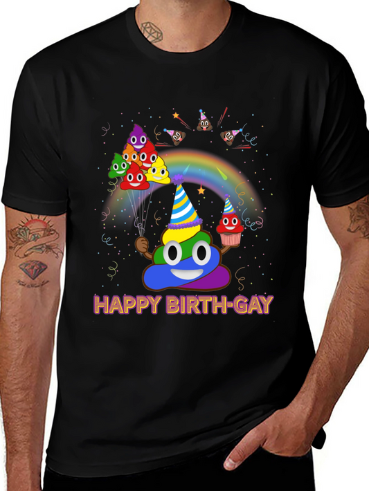 Happy Birth-gay T-Shirt Fun Colorful Graphic Tee