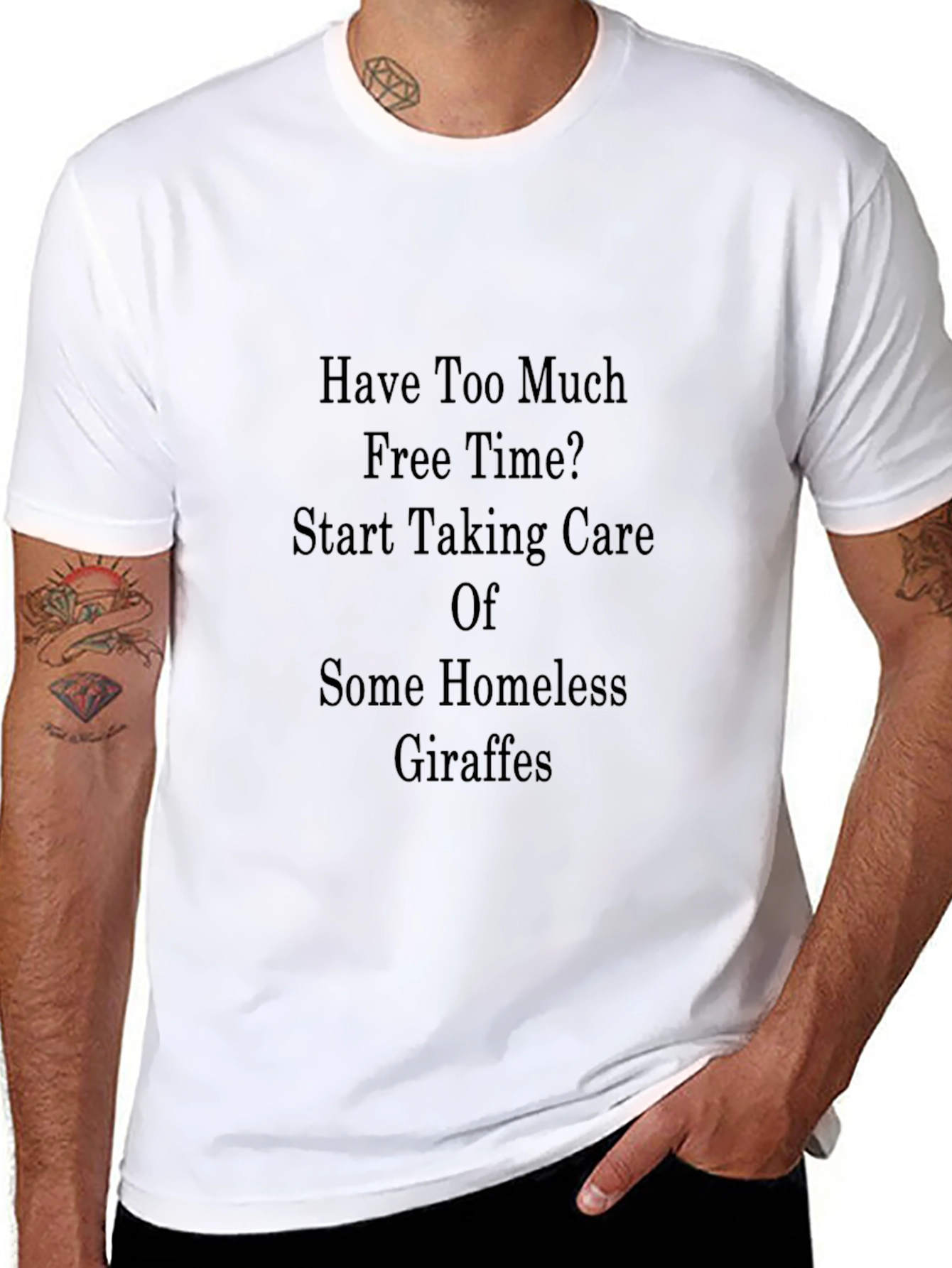 Homeless Giraffe Humor Tee