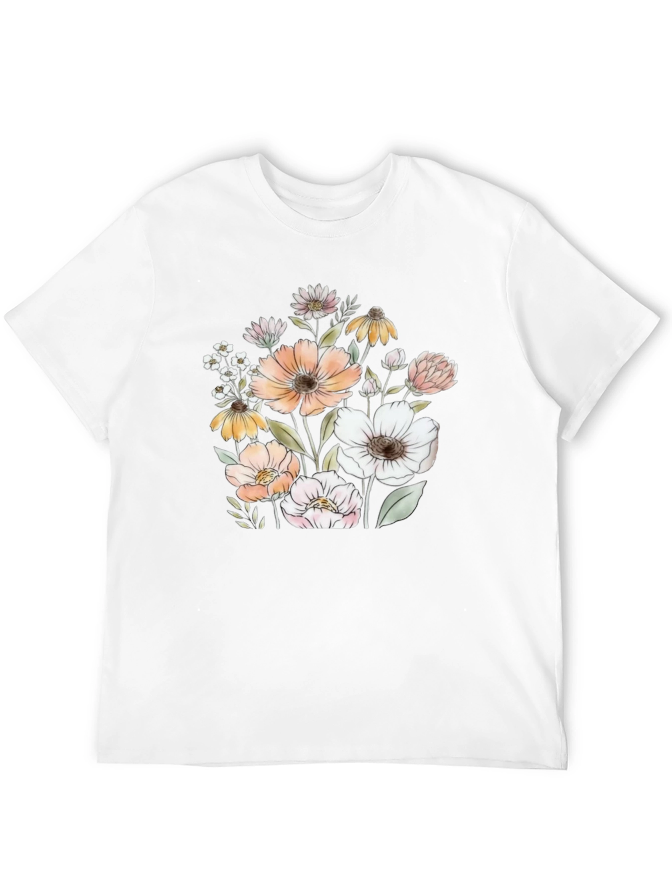 Floral Graphic Black T-Shirt