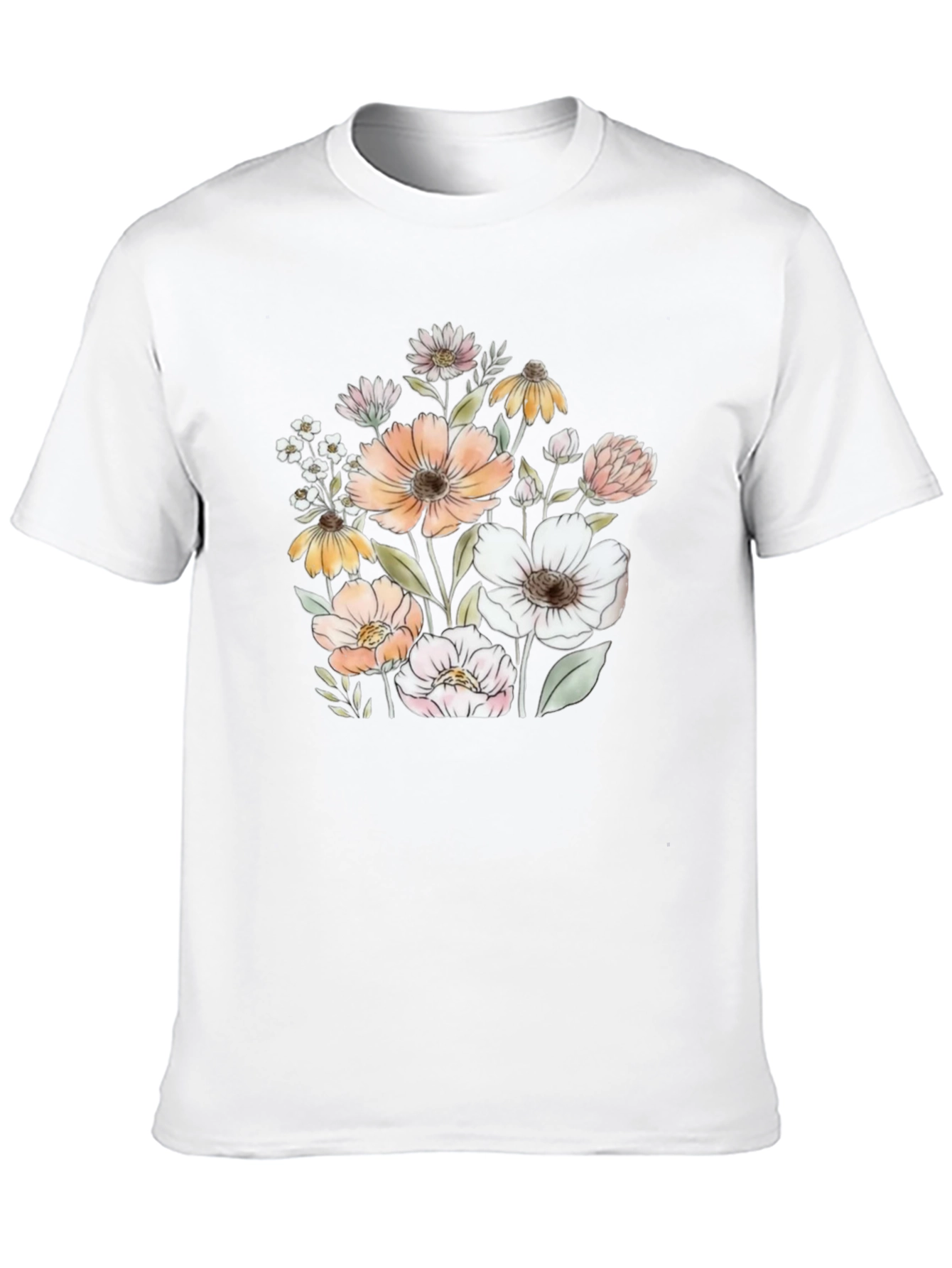 Floral Graphic Black T-Shirt