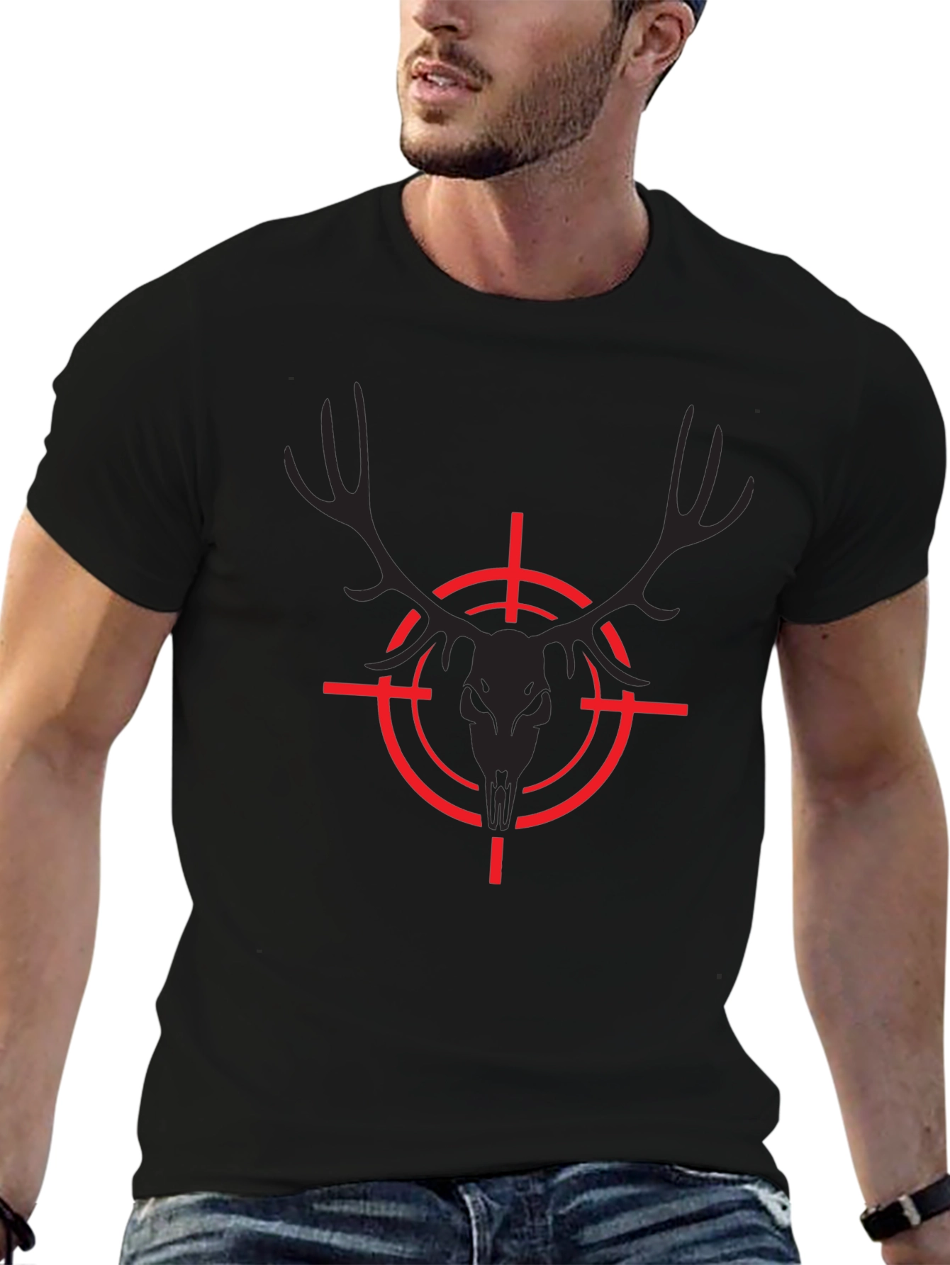 Target Deer Skull Graphic Tee - Black