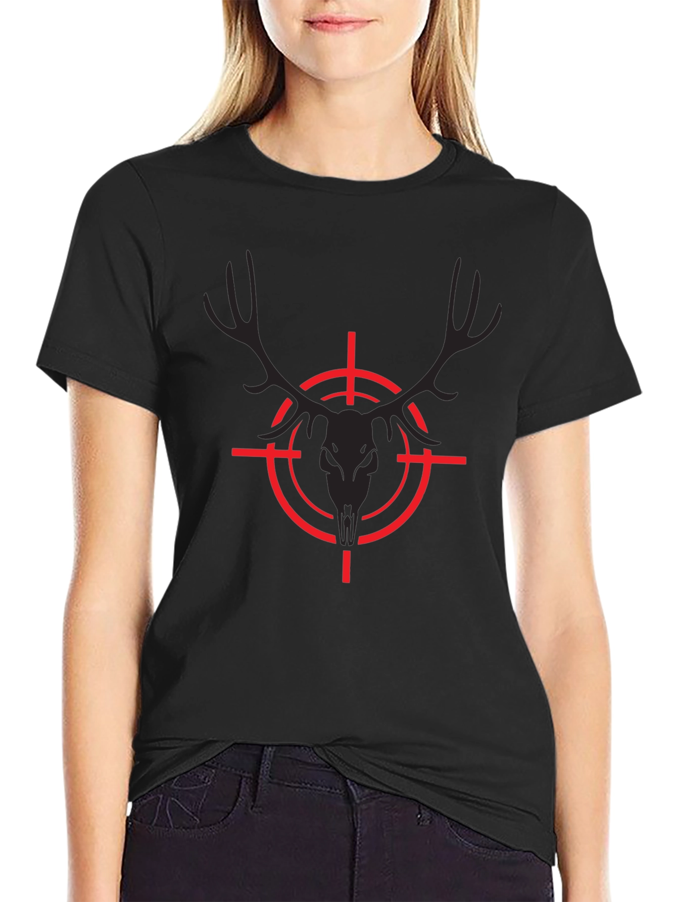 Target Deer Skull Graphic Tee - Black