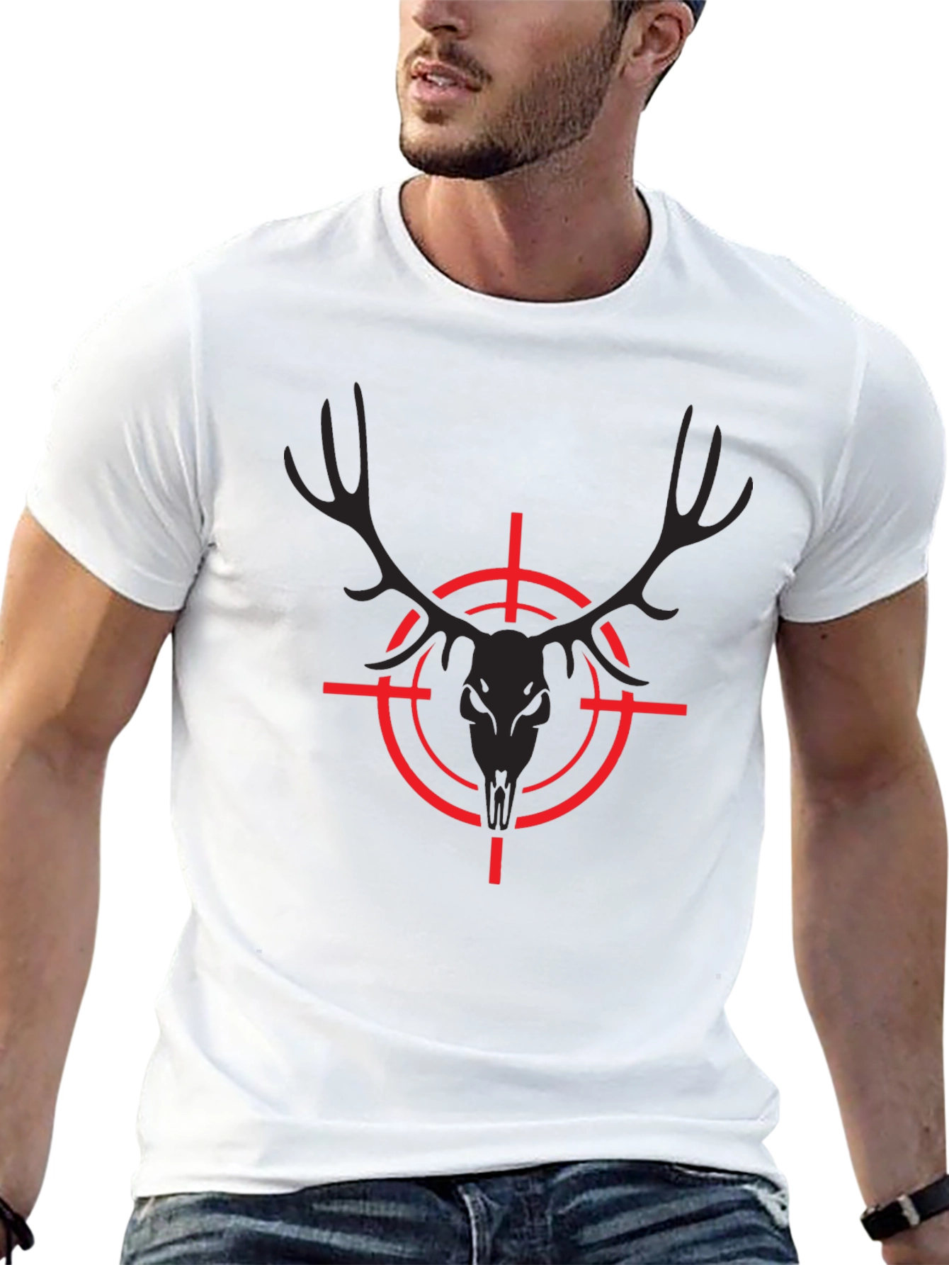 Target Deer Skull Graphic Tee - Black