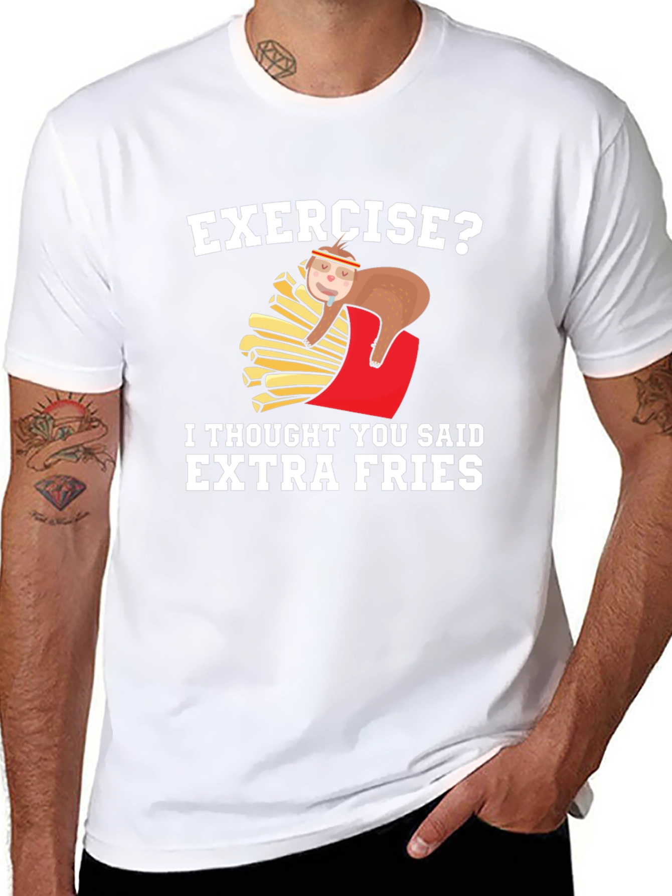 Funny Sloth Extra Fries T-Shirt