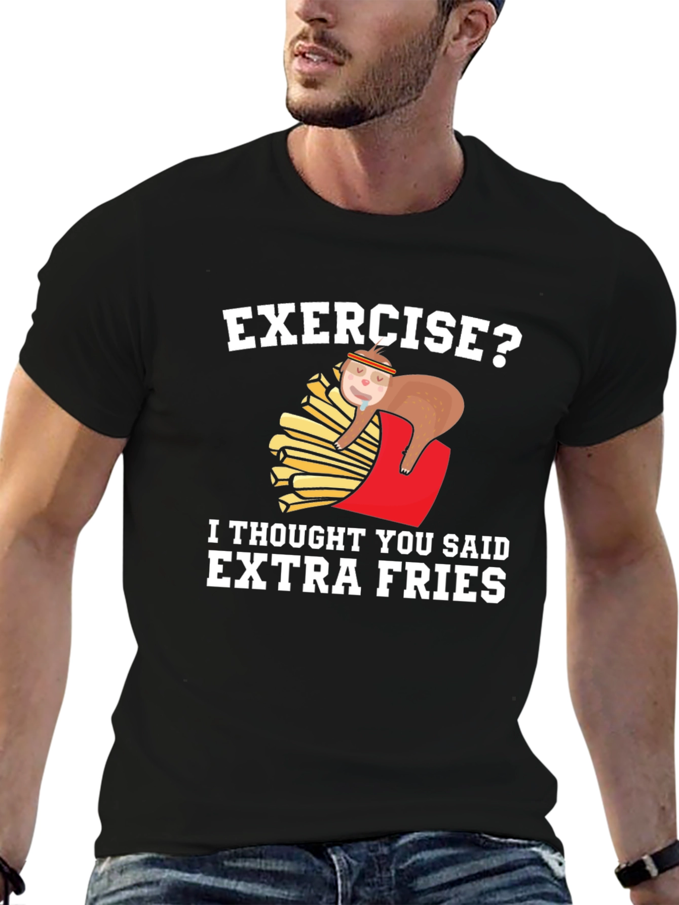 Funny Sloth Extra Fries T-Shirt
