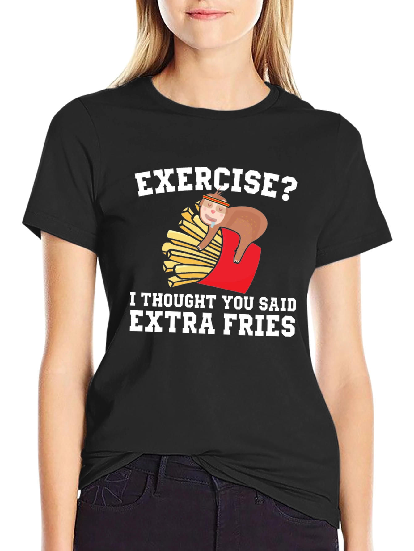 Funny Sloth Extra Fries T-Shirt