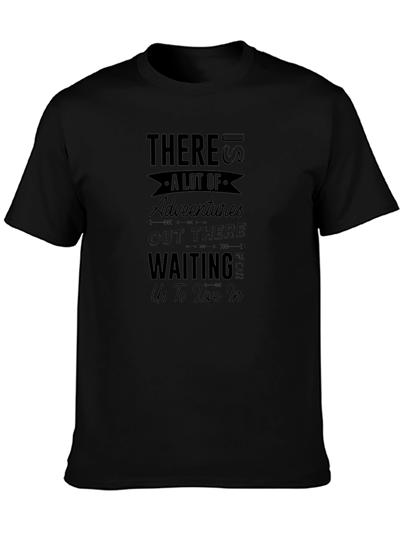 Adventure Awaits Black Graphic T-Shirt