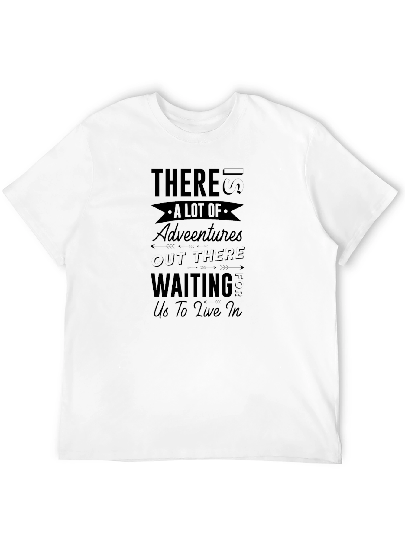 Adventure Awaits Black Graphic T-Shirt