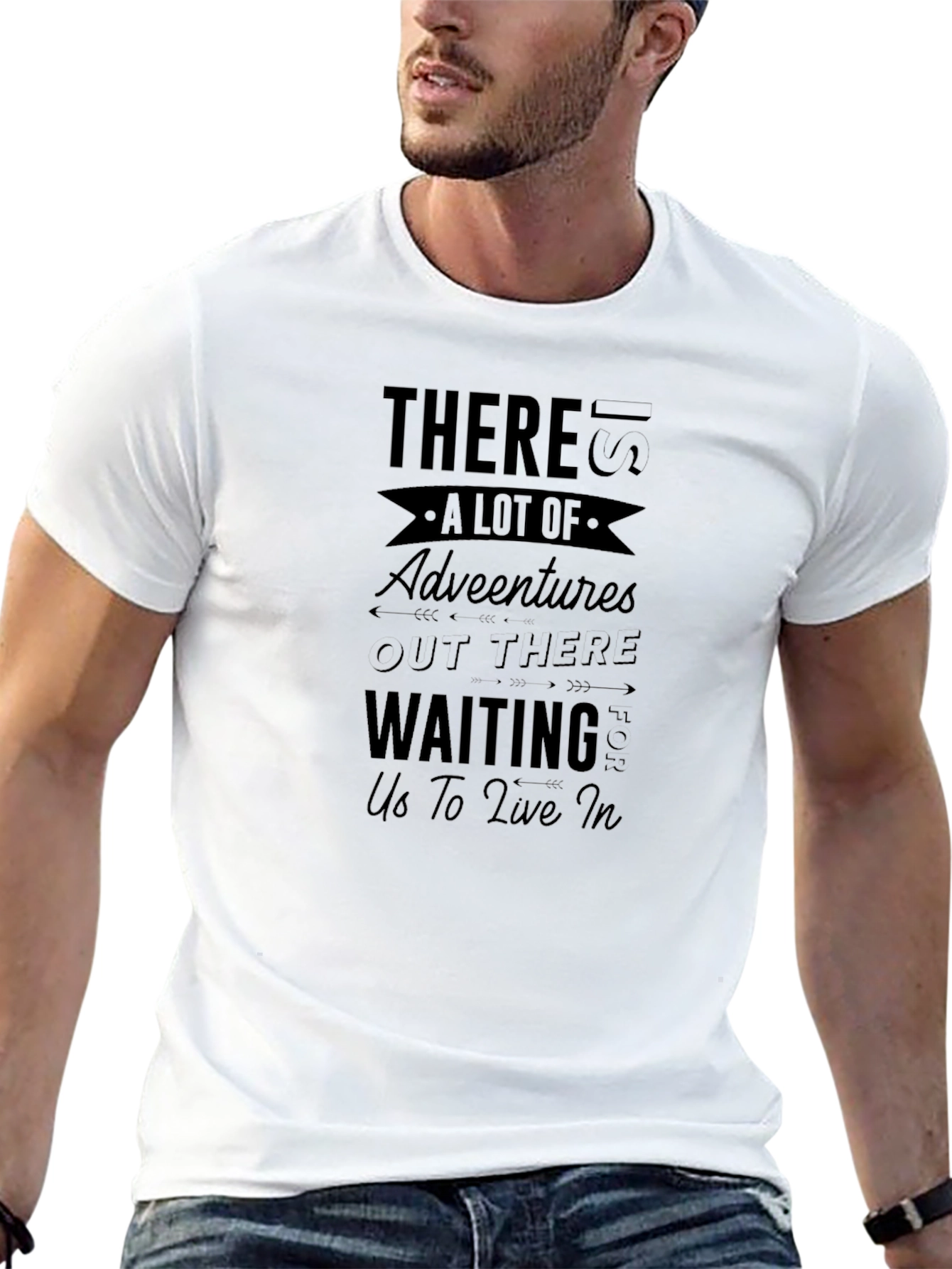 Adventure Awaits Black Graphic T-Shirt