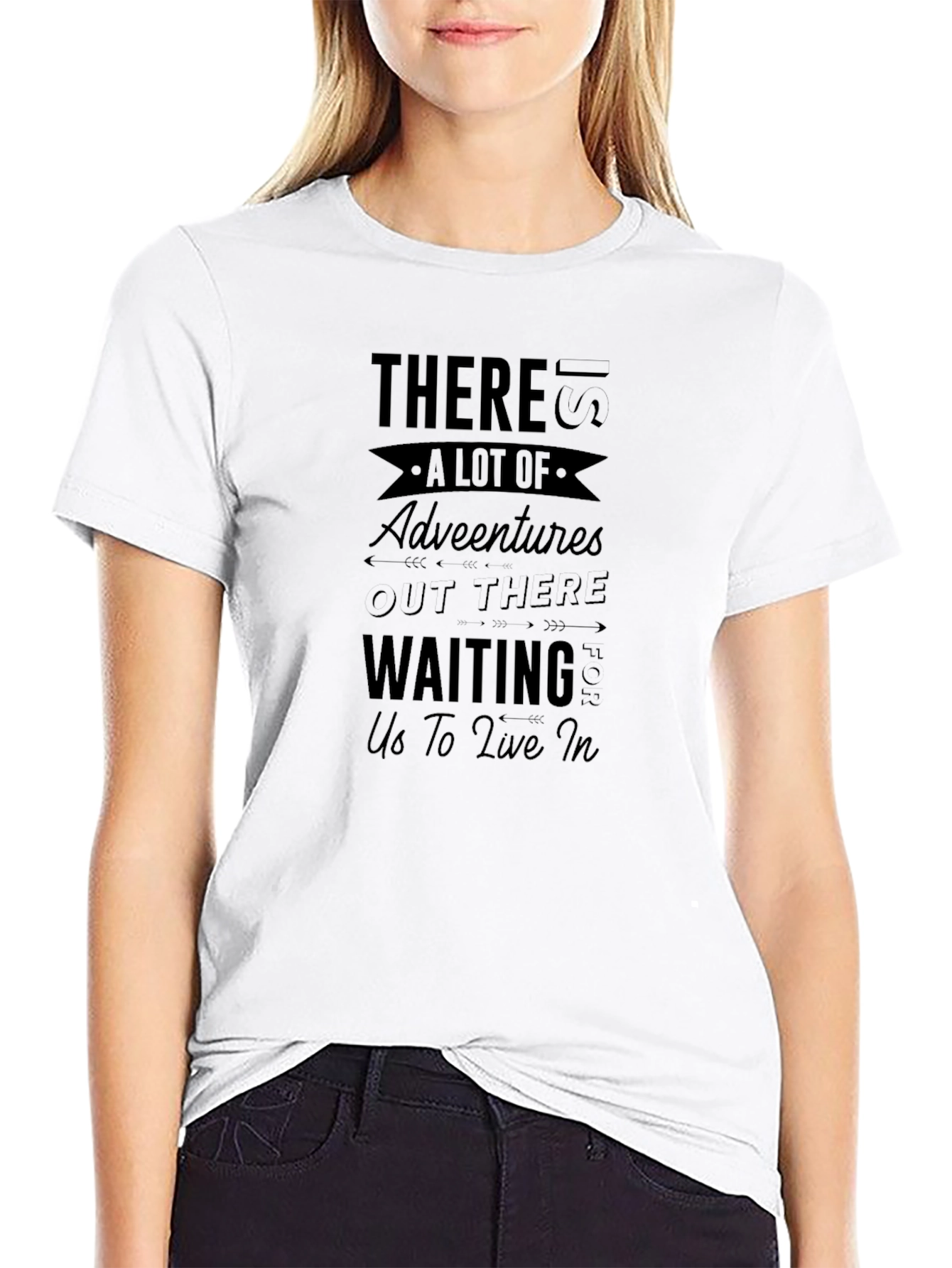 Adventure Awaits Black Graphic T-Shirt