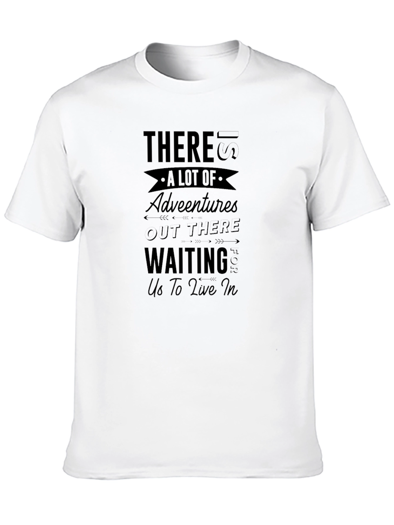 Adventure Awaits Black Graphic T-Shirt