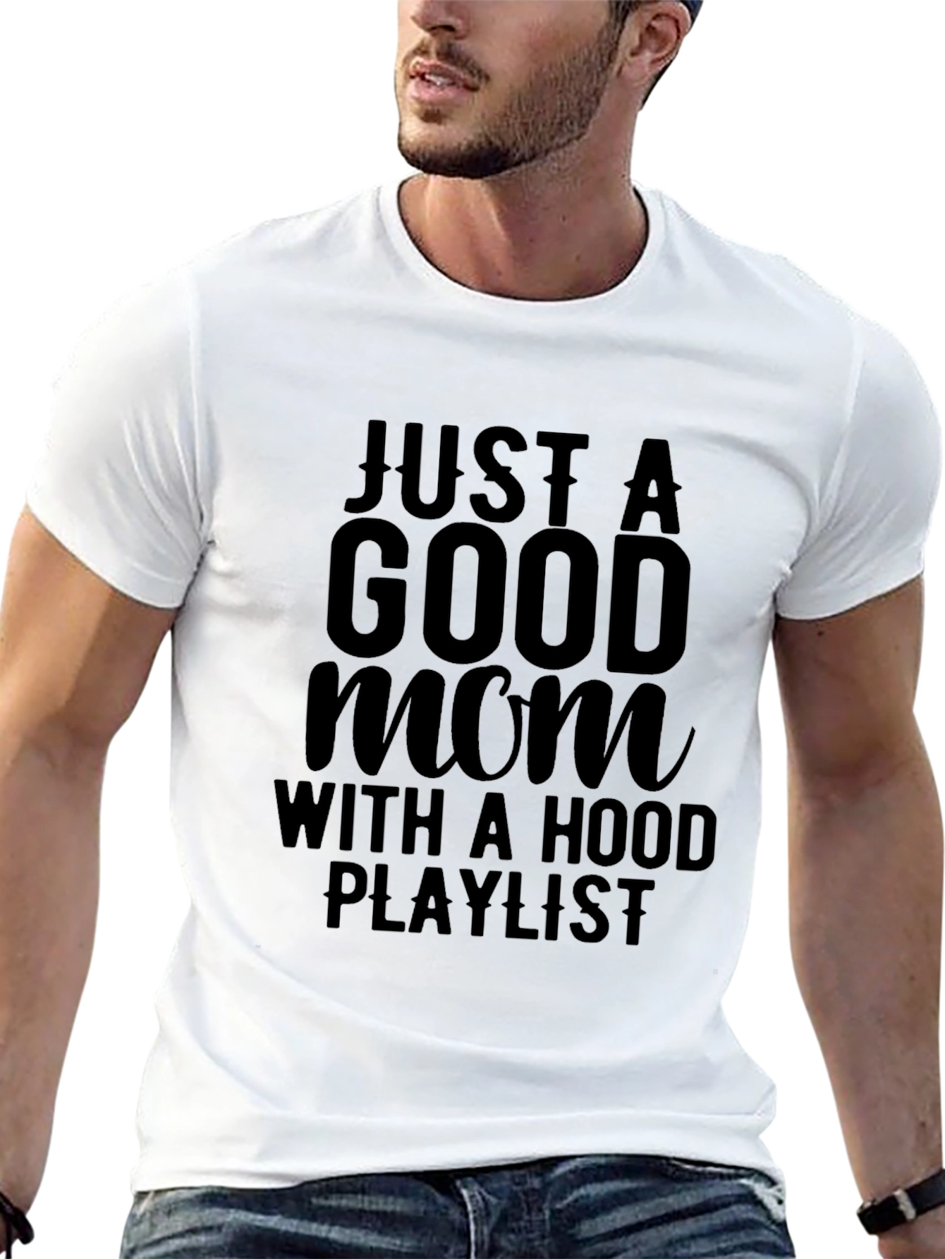 Good Mom Hood Playlist Graphic T-Shirt