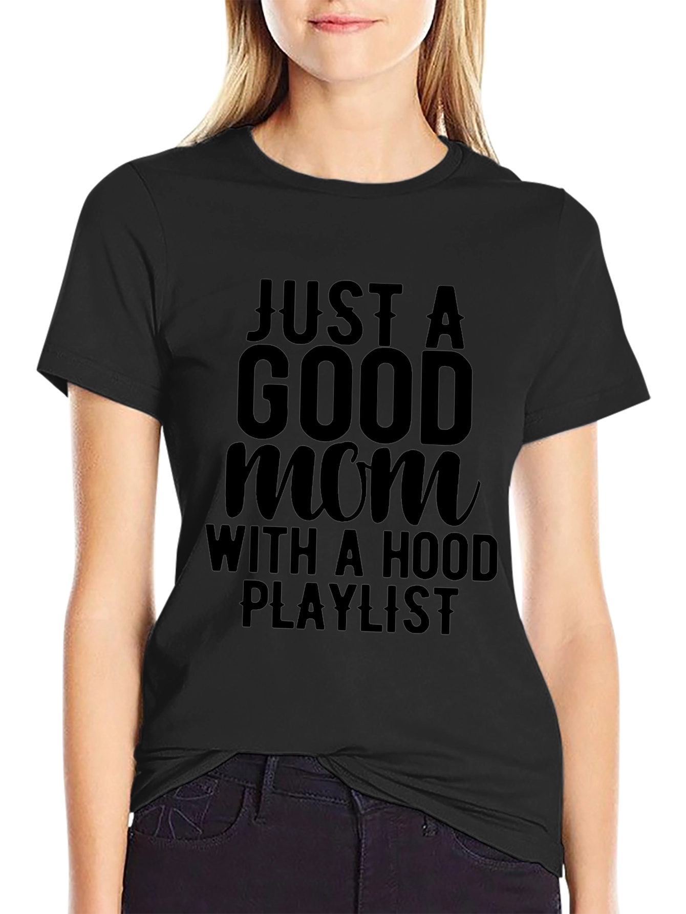 Good Mom Hood Playlist Graphic T-Shirt
