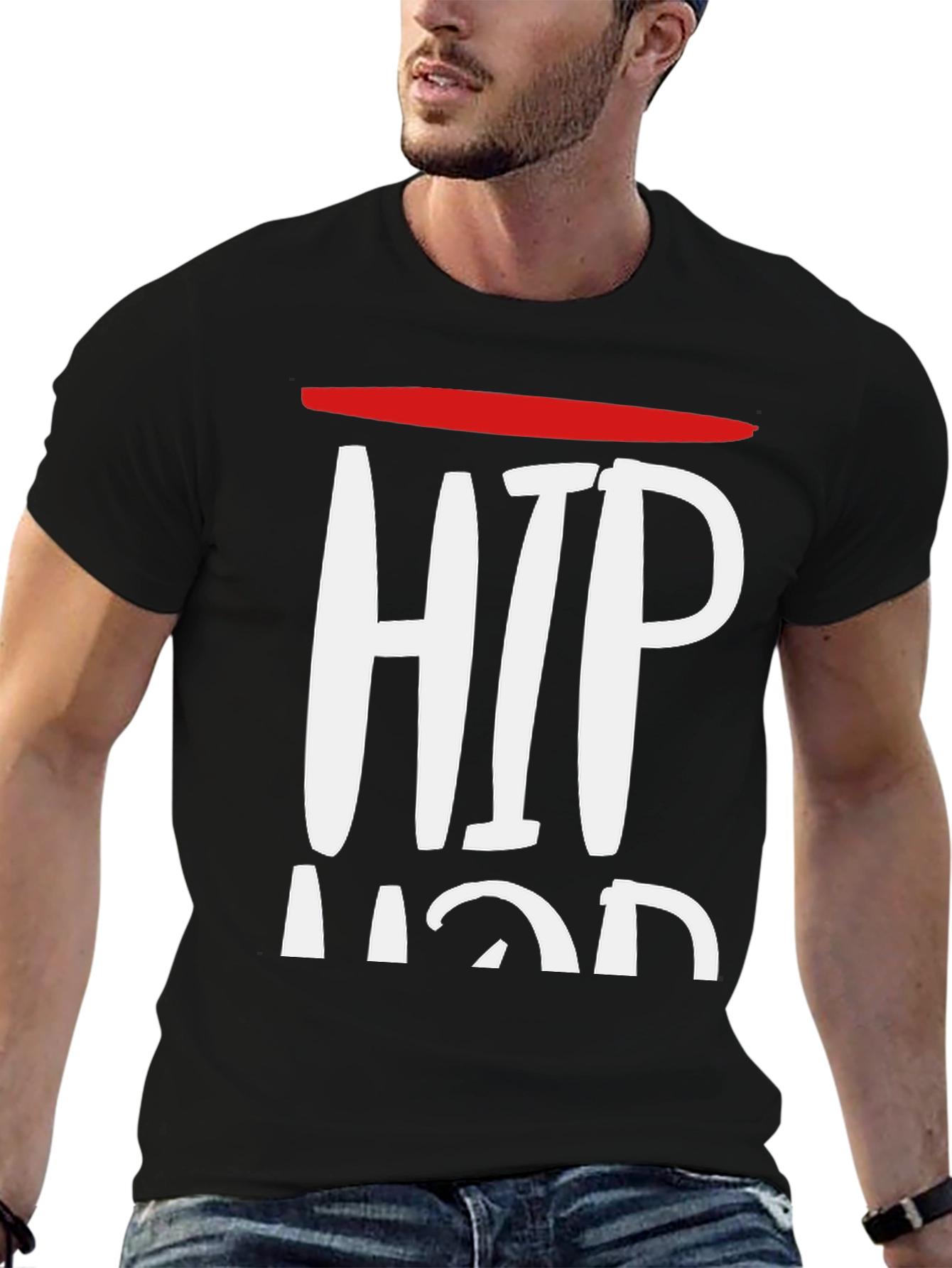 Hip Hop Graphic Tee - Mens Black T-Shirt