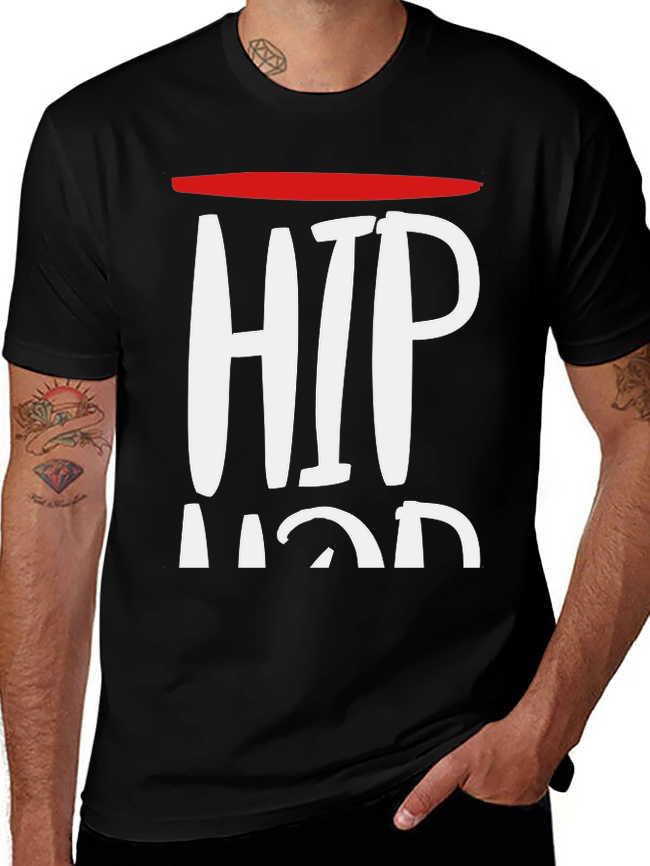 Hip Hop Graphic Tee - Mens Black T-Shirt