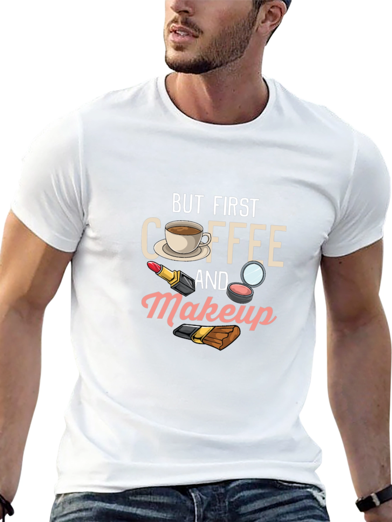 But First Coffee & Makeup Graphic Tee