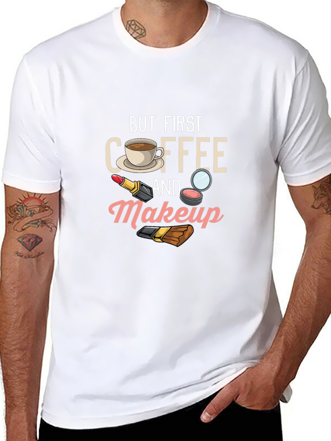 But First Coffee & Makeup Graphic Tee