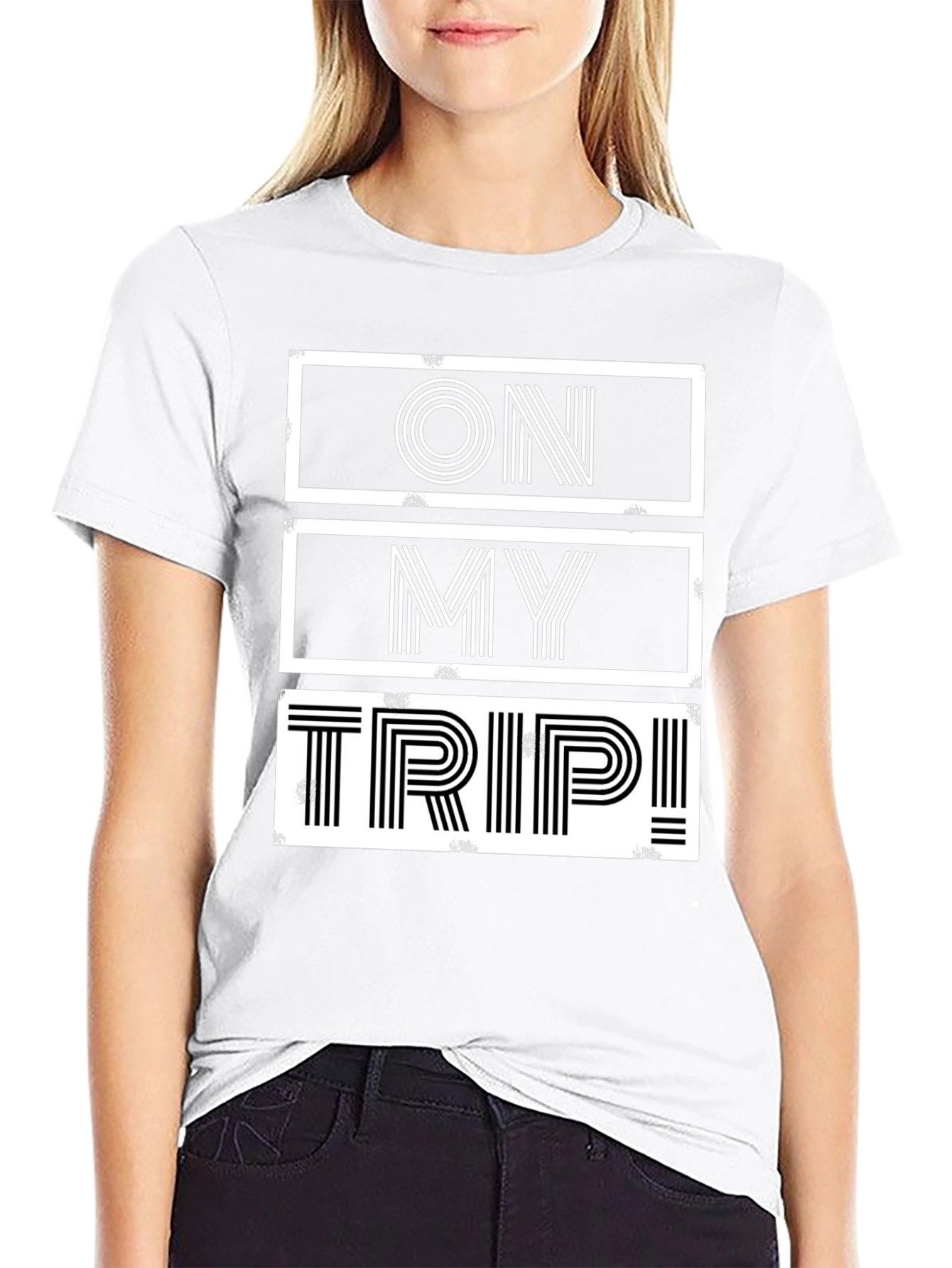 On My Trip Graphic T-Shirt Black
