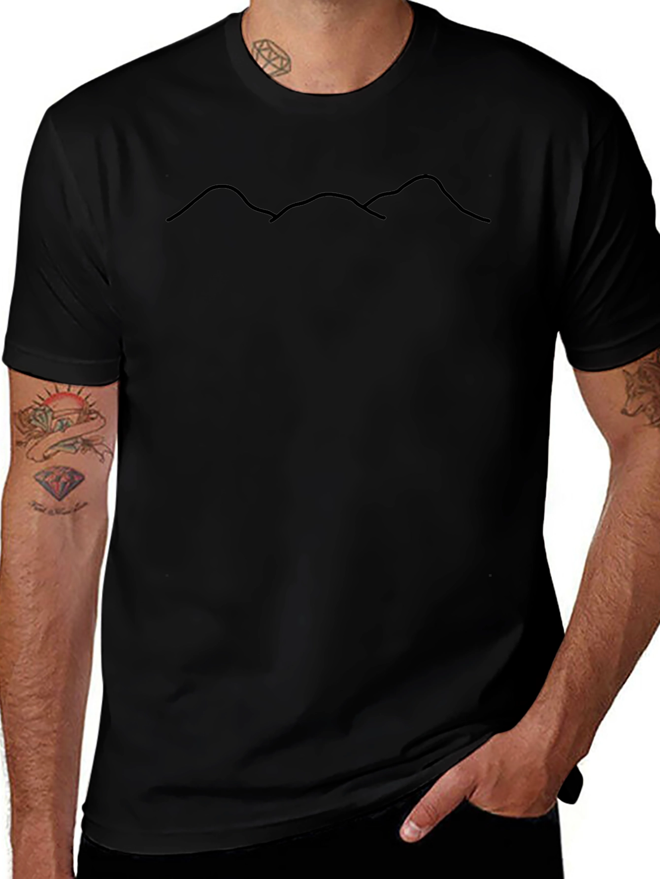 Minimalist Mountain Range Tee - Black
