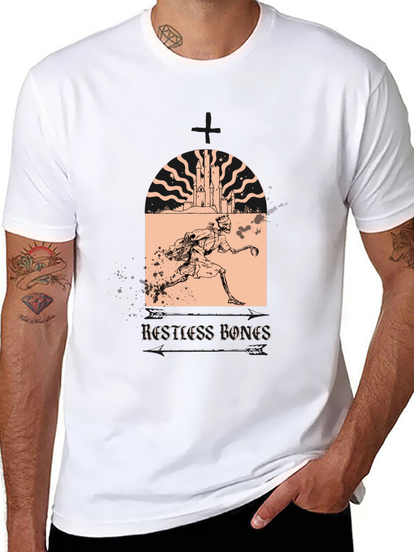 Restless Bones Graphic T-Shirt - Black