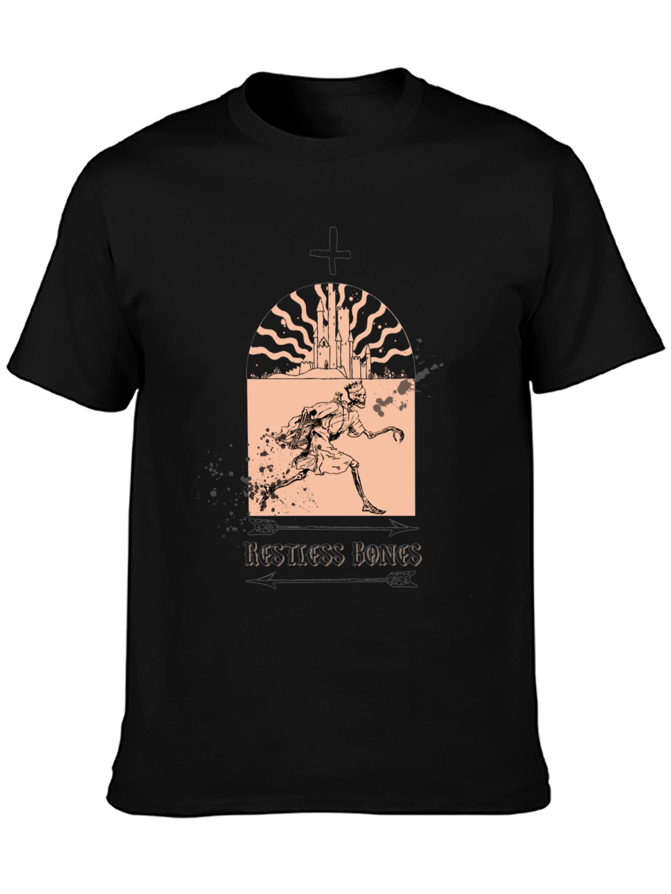 Restless Bones Graphic T-Shirt - Black