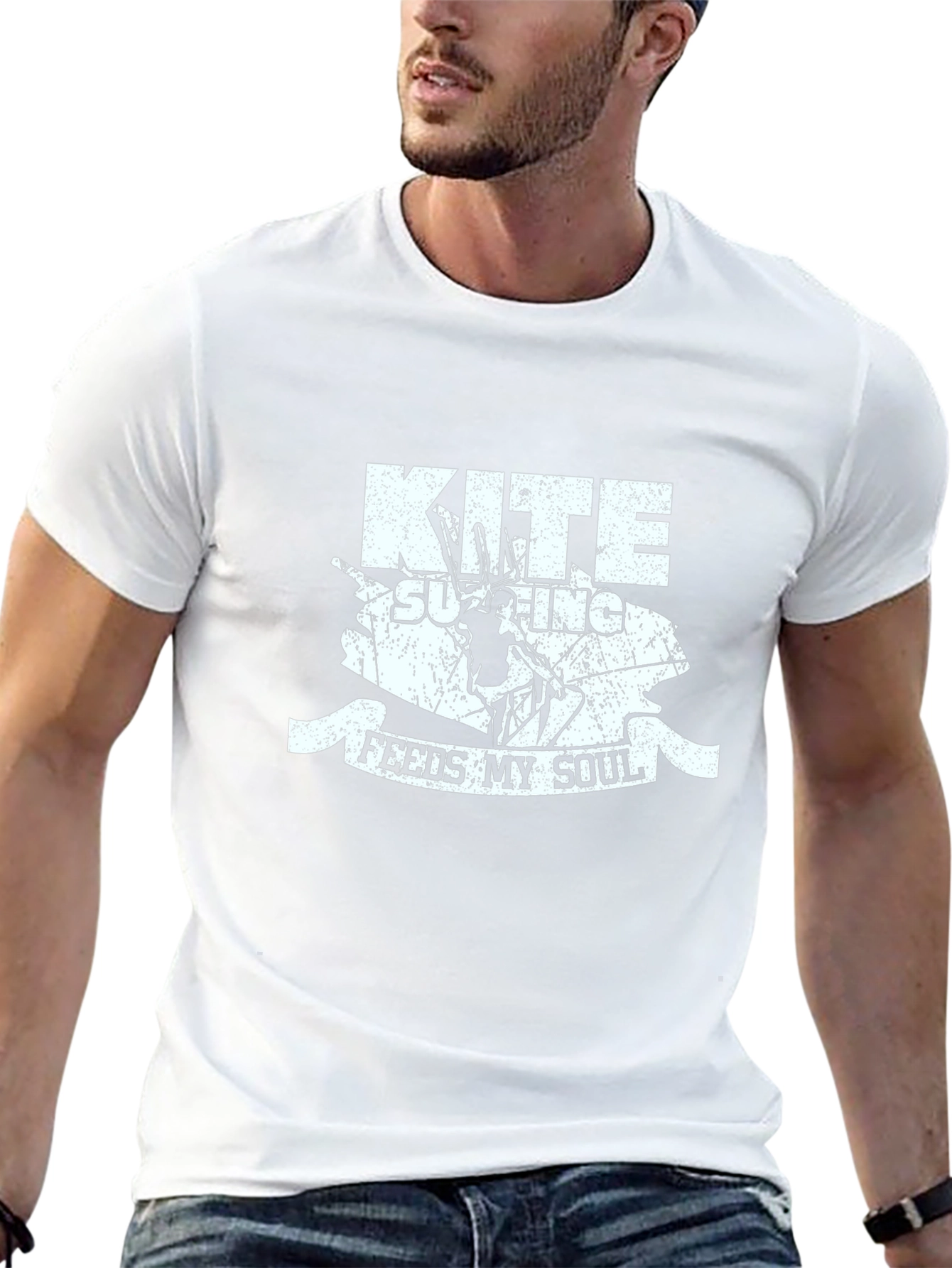 Kite Surfing Feeds My Soul Black T-Shirt