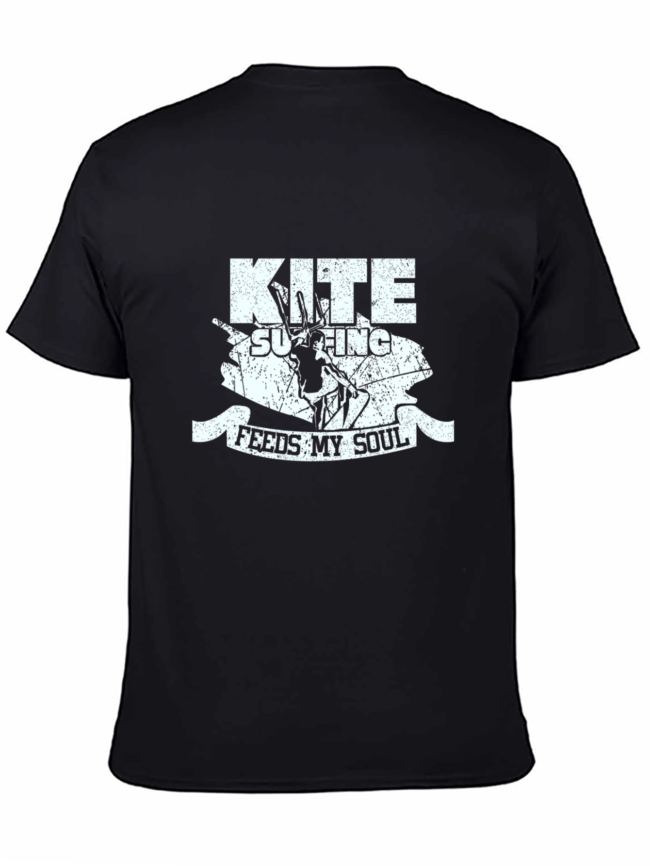 Kite Surfing Feeds My Soul Black T-Shirt
