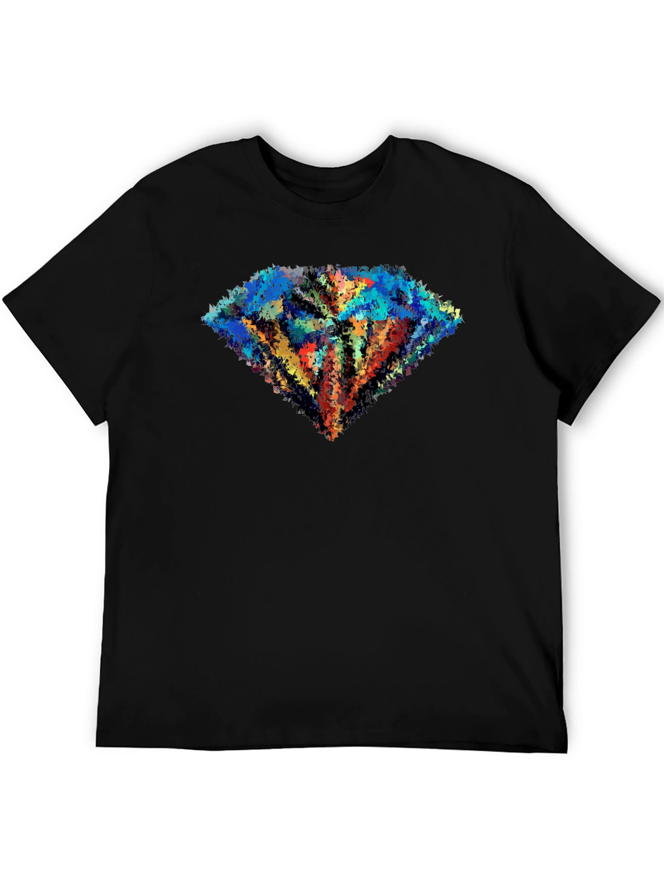 Abstract Diamond Graphic Black Tee