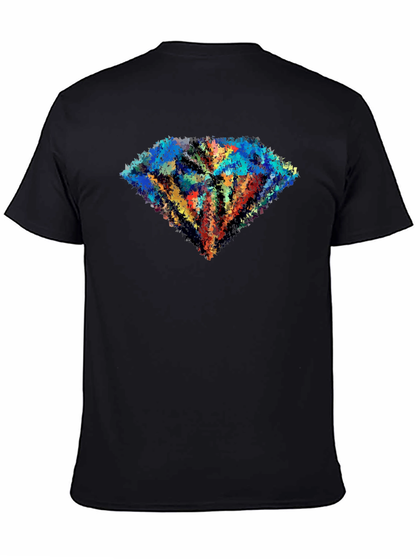 Abstract Diamond Graphic Black Tee