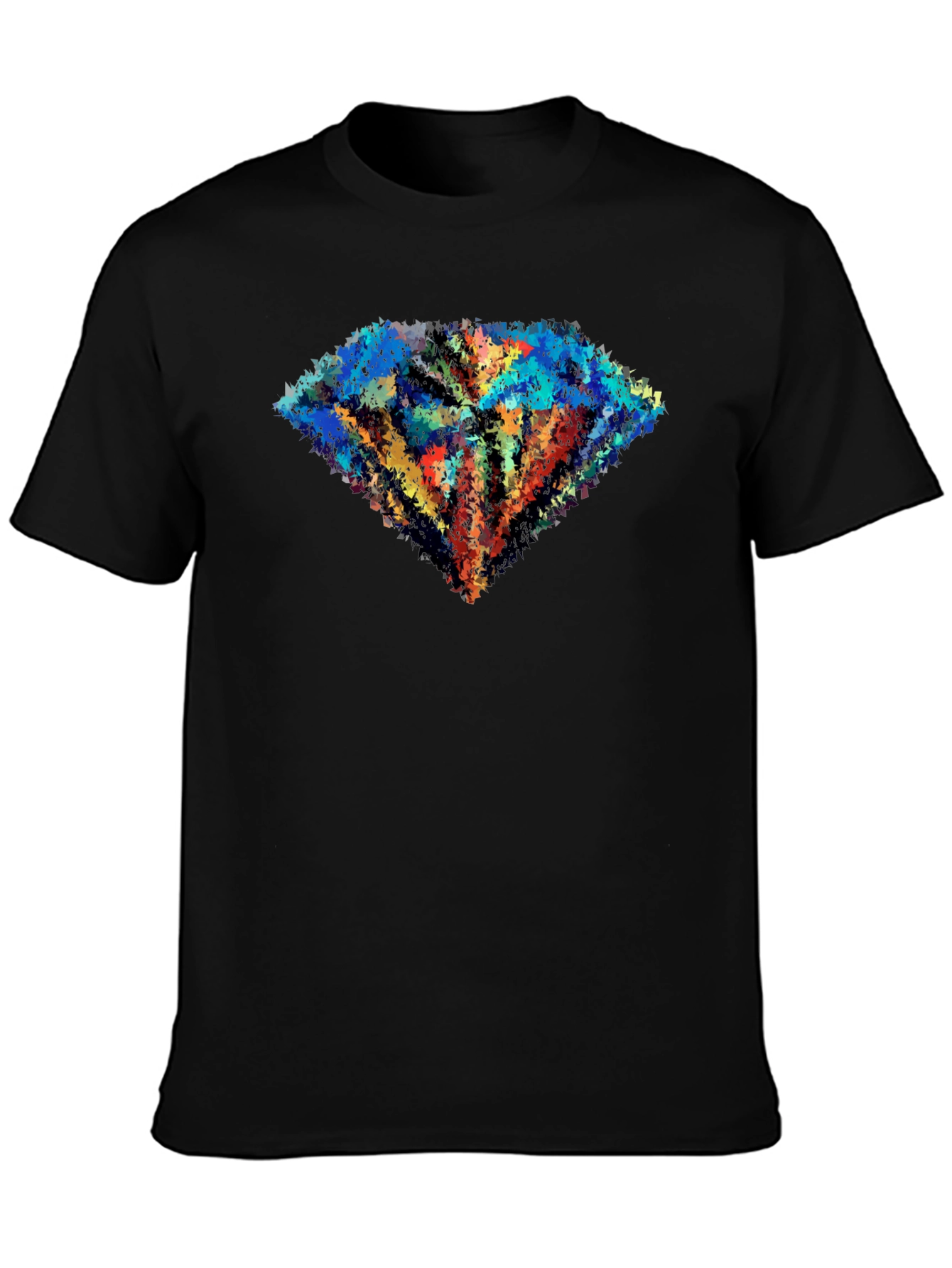 Abstract Diamond Graphic Black Tee