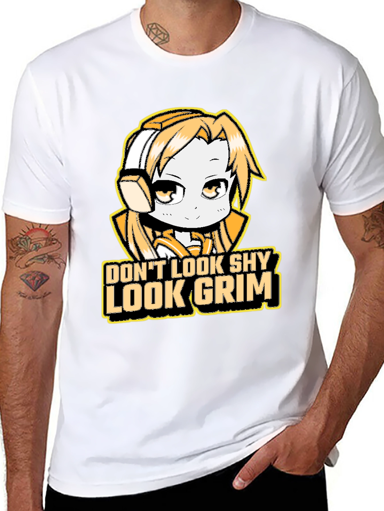 Dont Look Shy Look Grim Graphic T-Shirt