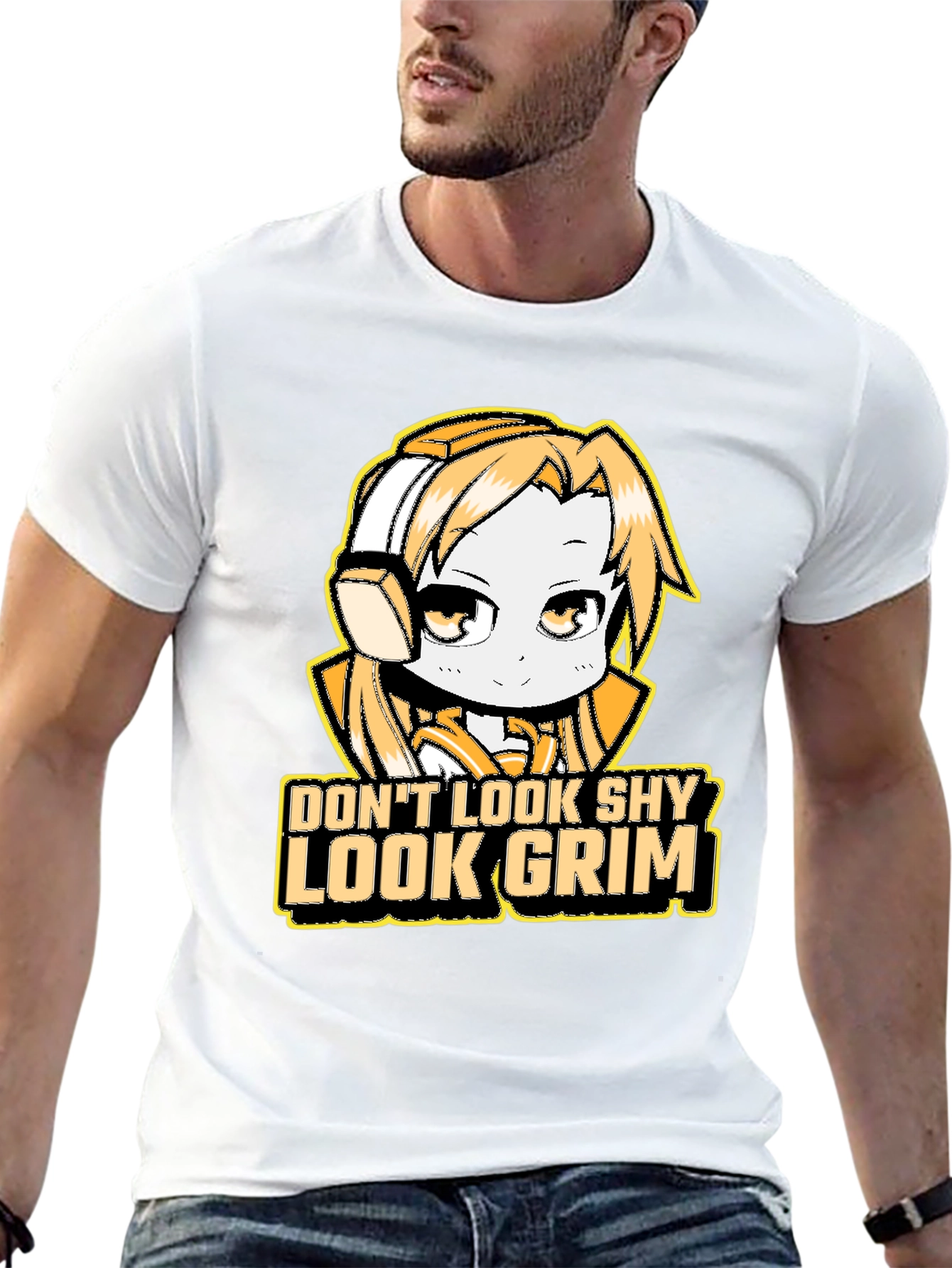 Dont Look Shy Look Grim Graphic T-Shirt