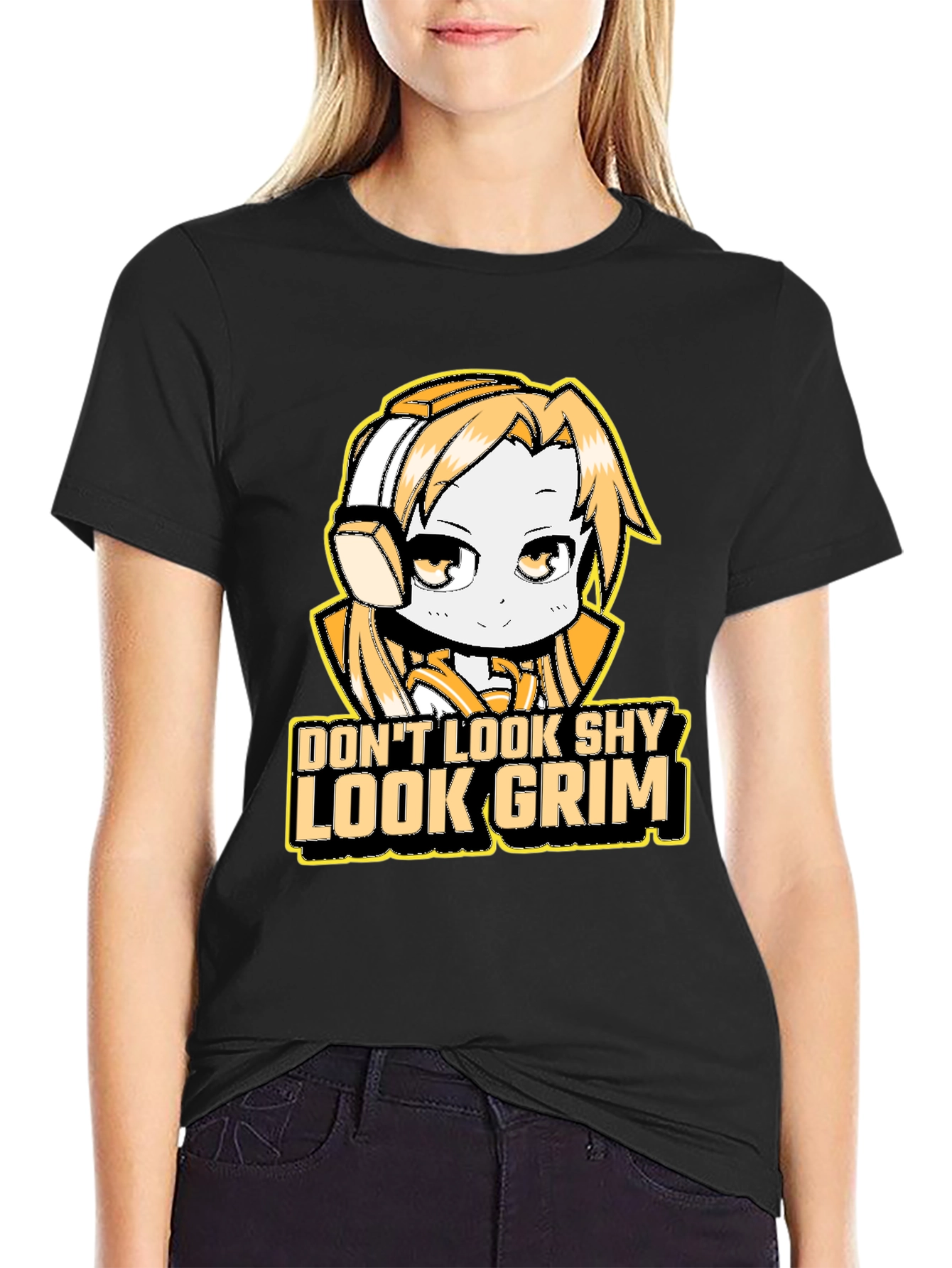 Dont Look Shy Look Grim Graphic T-Shirt