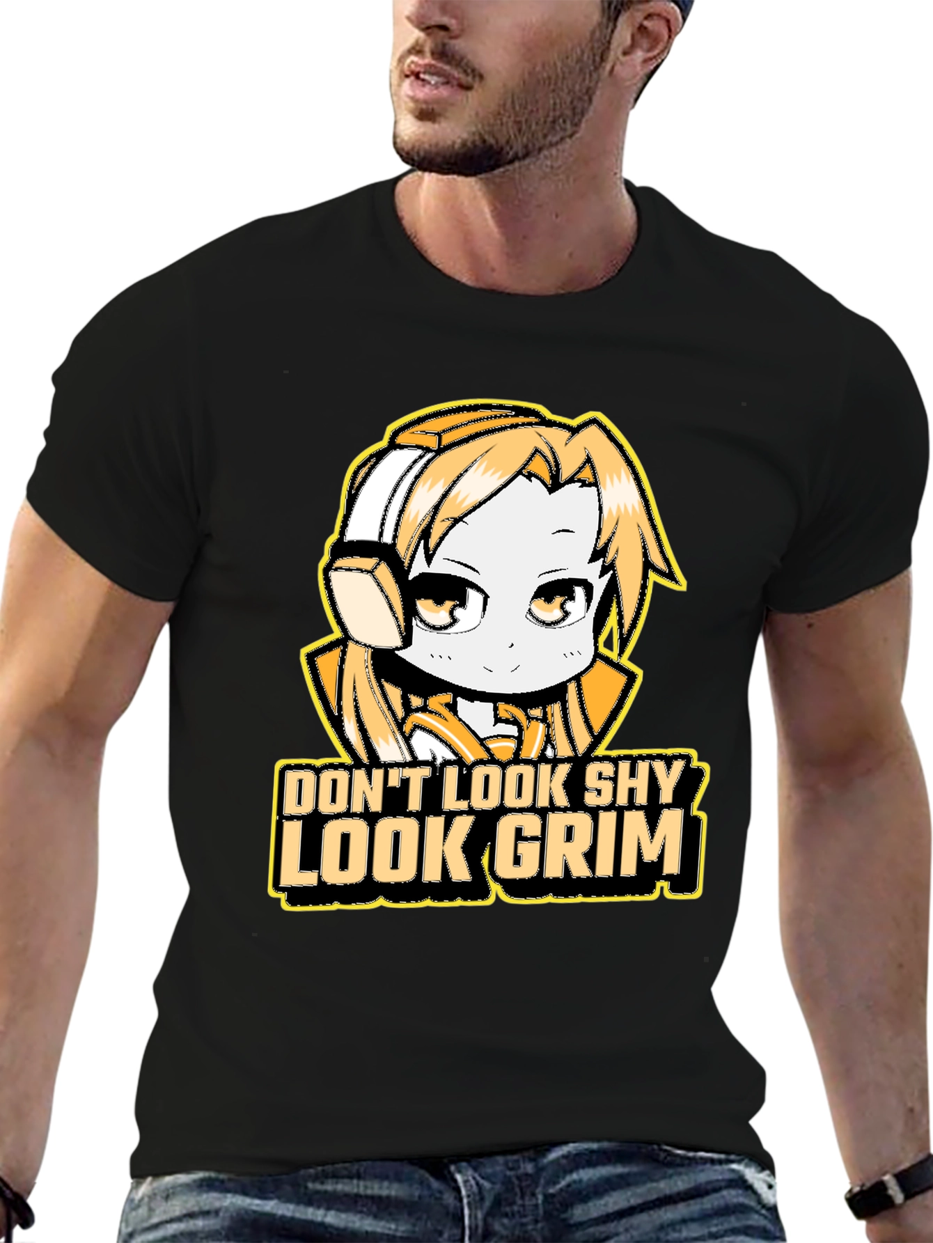 Dont Look Shy Look Grim Graphic T-Shirt