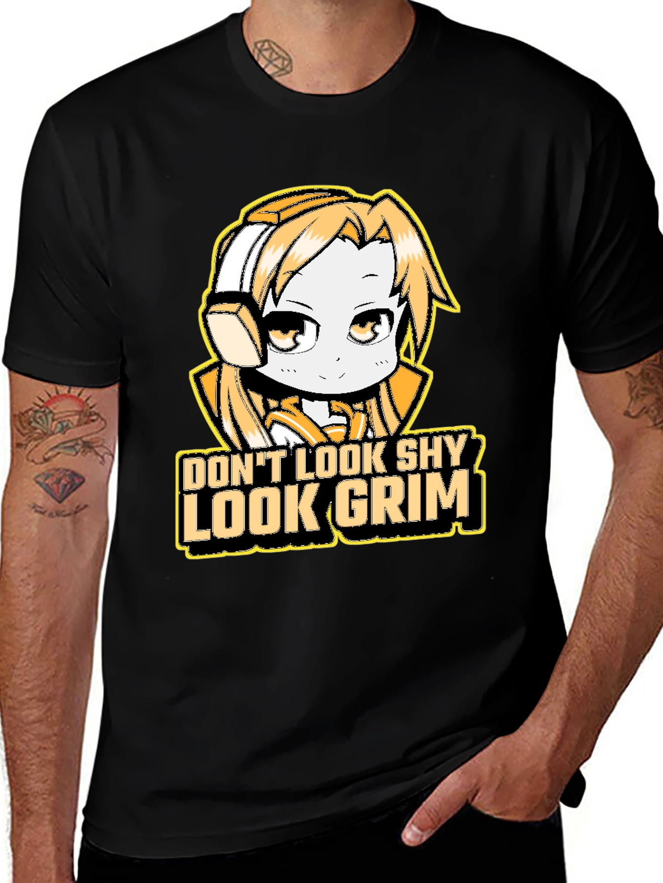 Dont Look Shy Look Grim Graphic T-Shirt