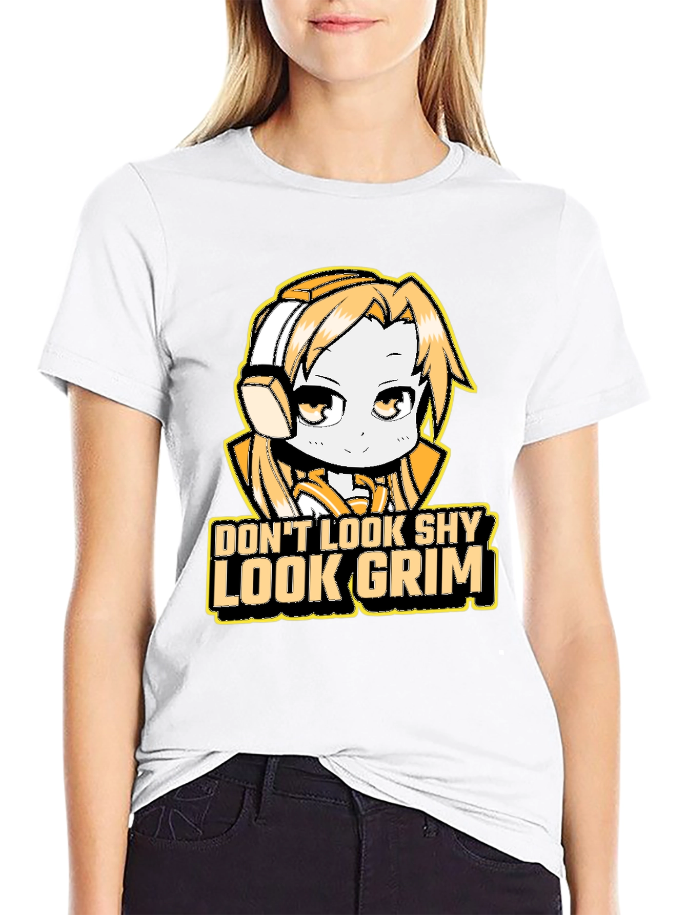 Dont Look Shy Look Grim Graphic T-Shirt