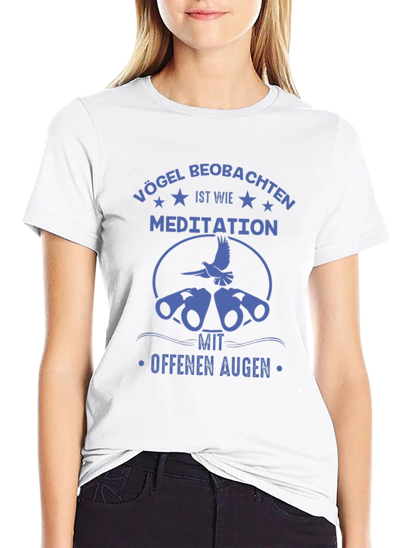 Birdwatching Meditation T-Shirt - Open Eyes Design