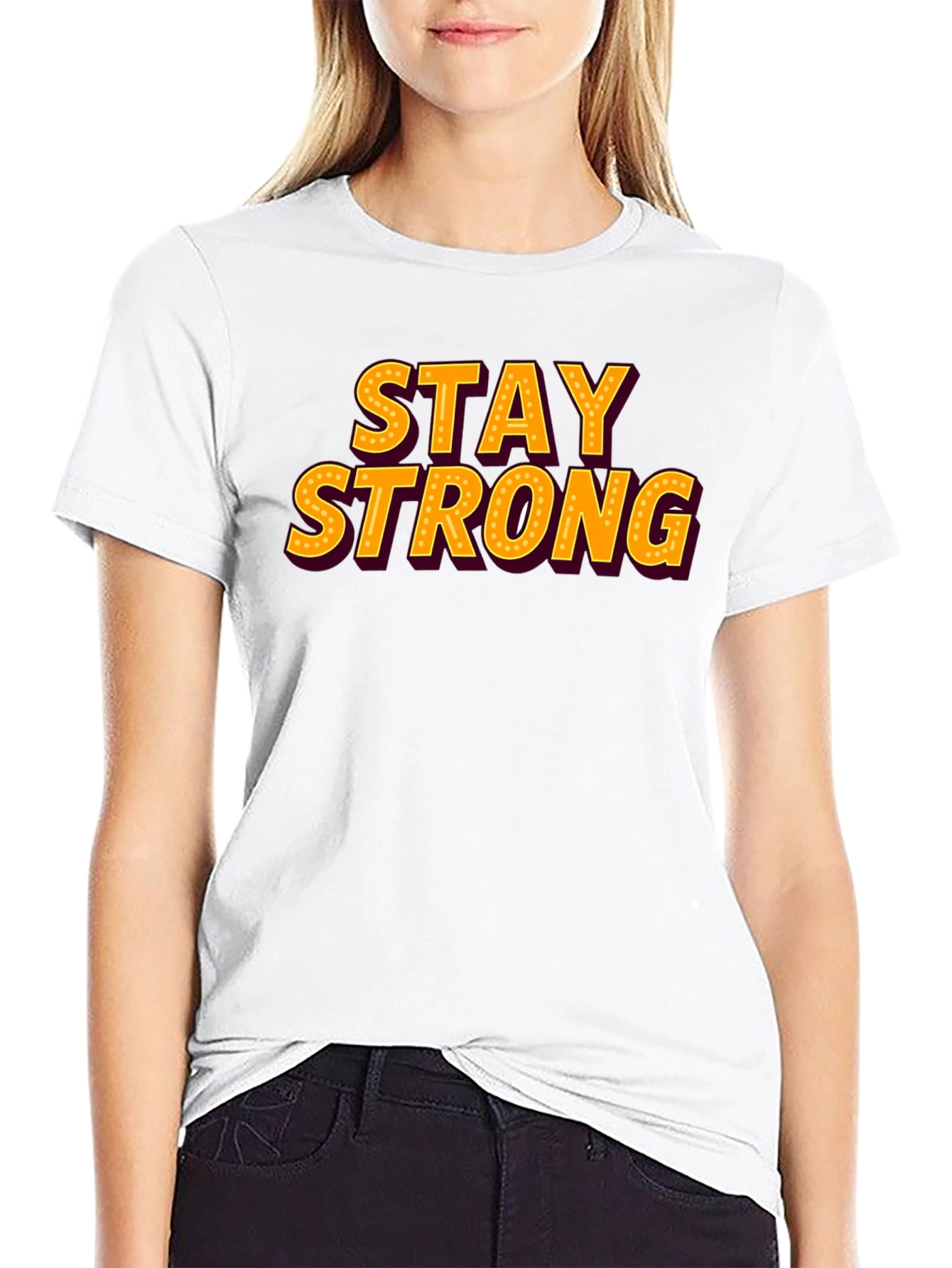 Stay Strong Graphic Tee - Motivational Black T-Shirt