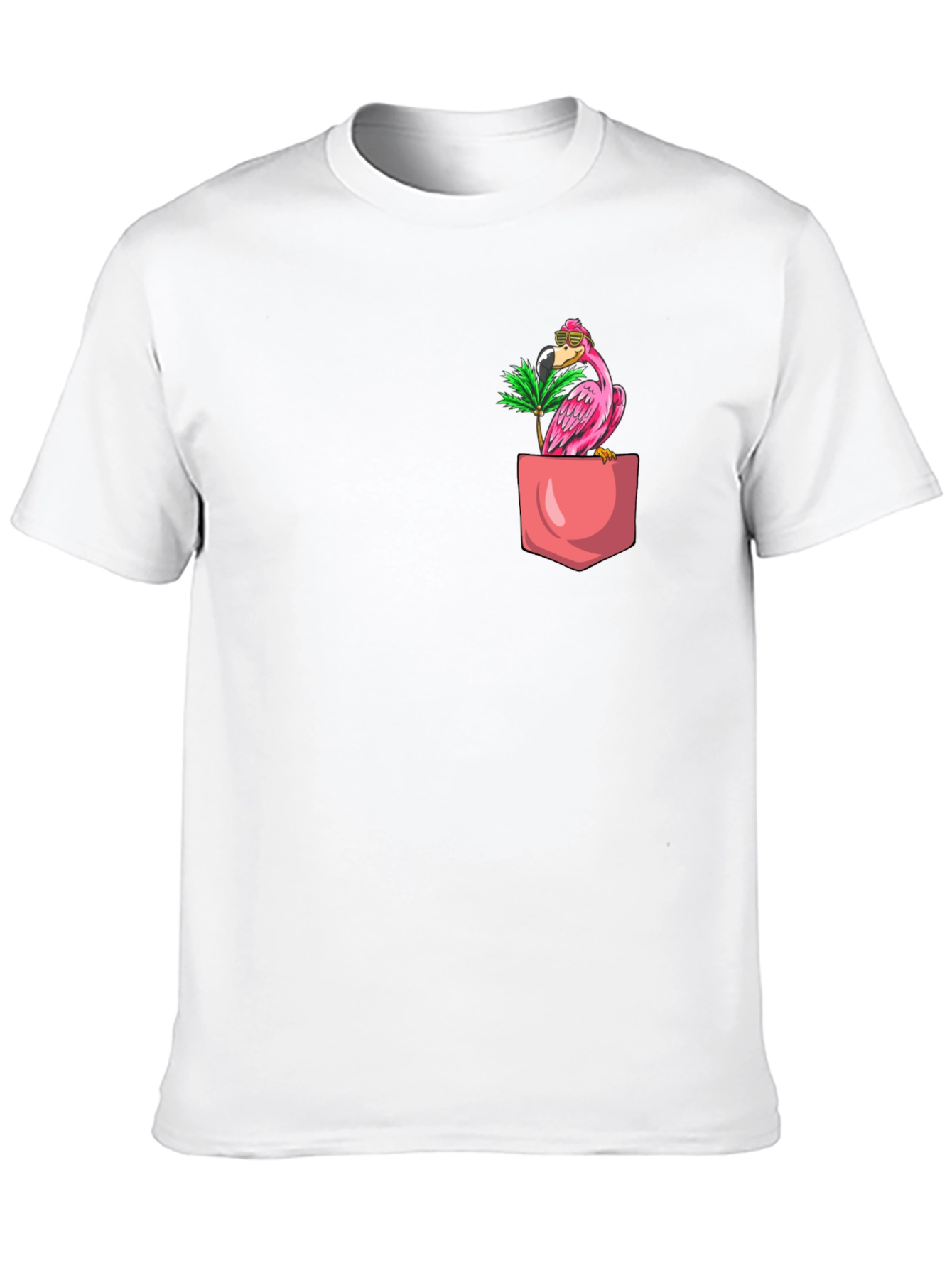 Tropical Flamingo Pocket T-Shirt