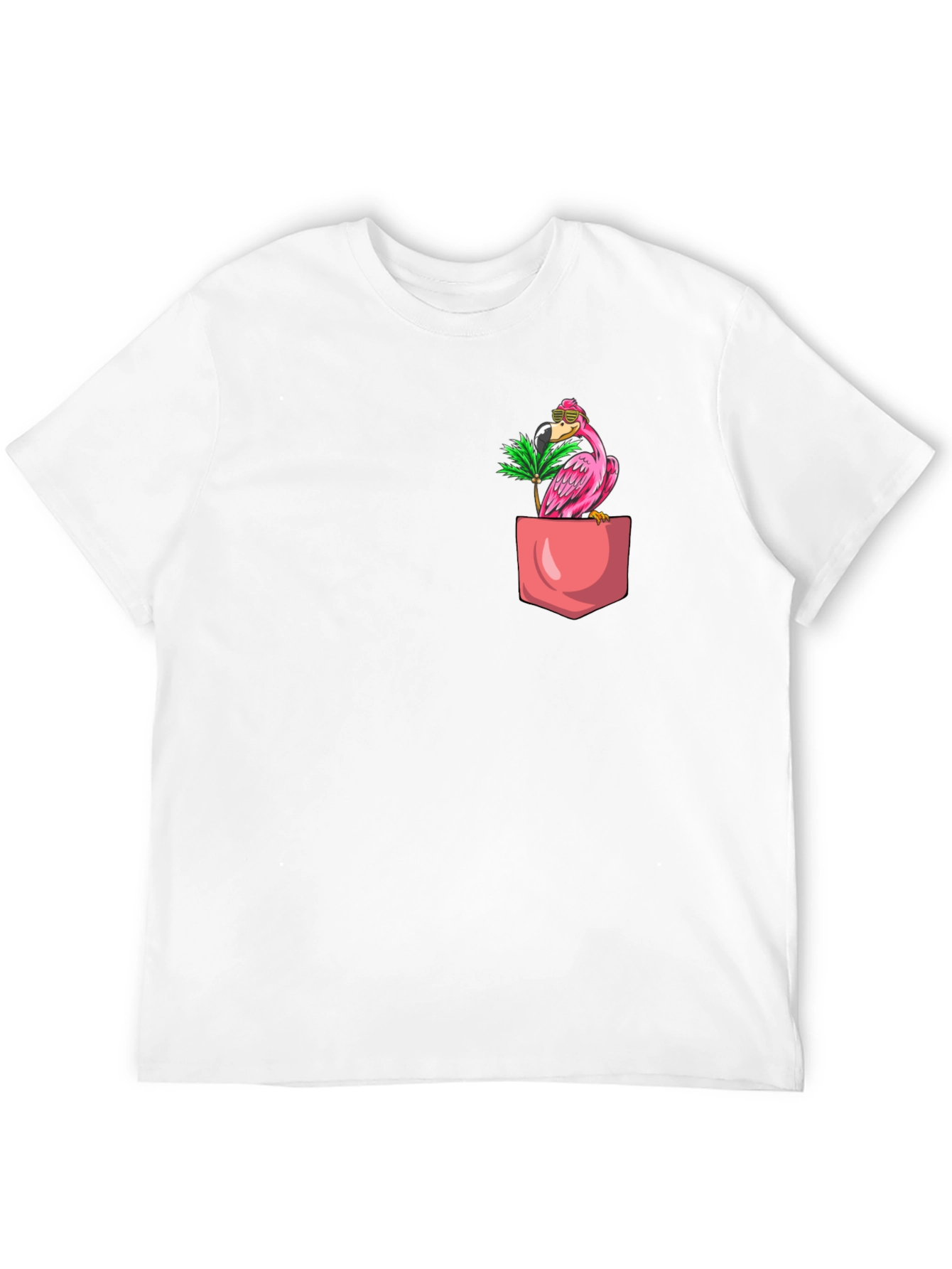 Tropical Flamingo Pocket T-Shirt