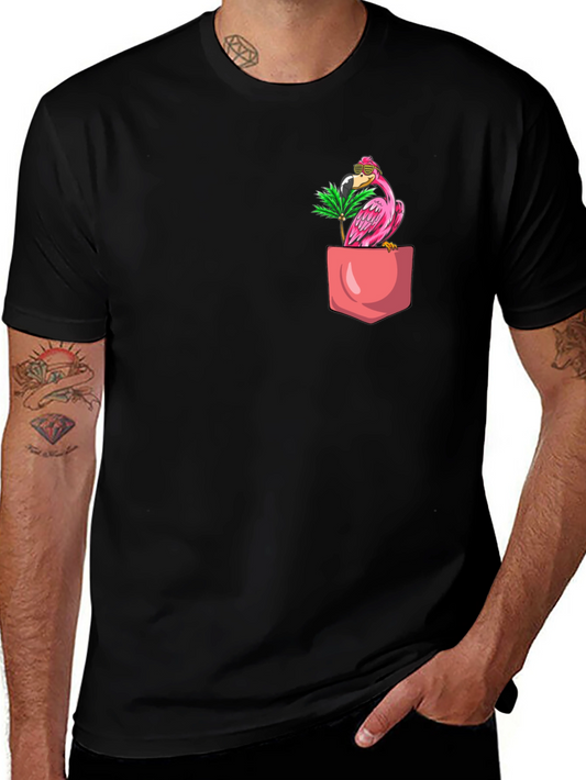 Tropical Flamingo Pocket T-Shirt