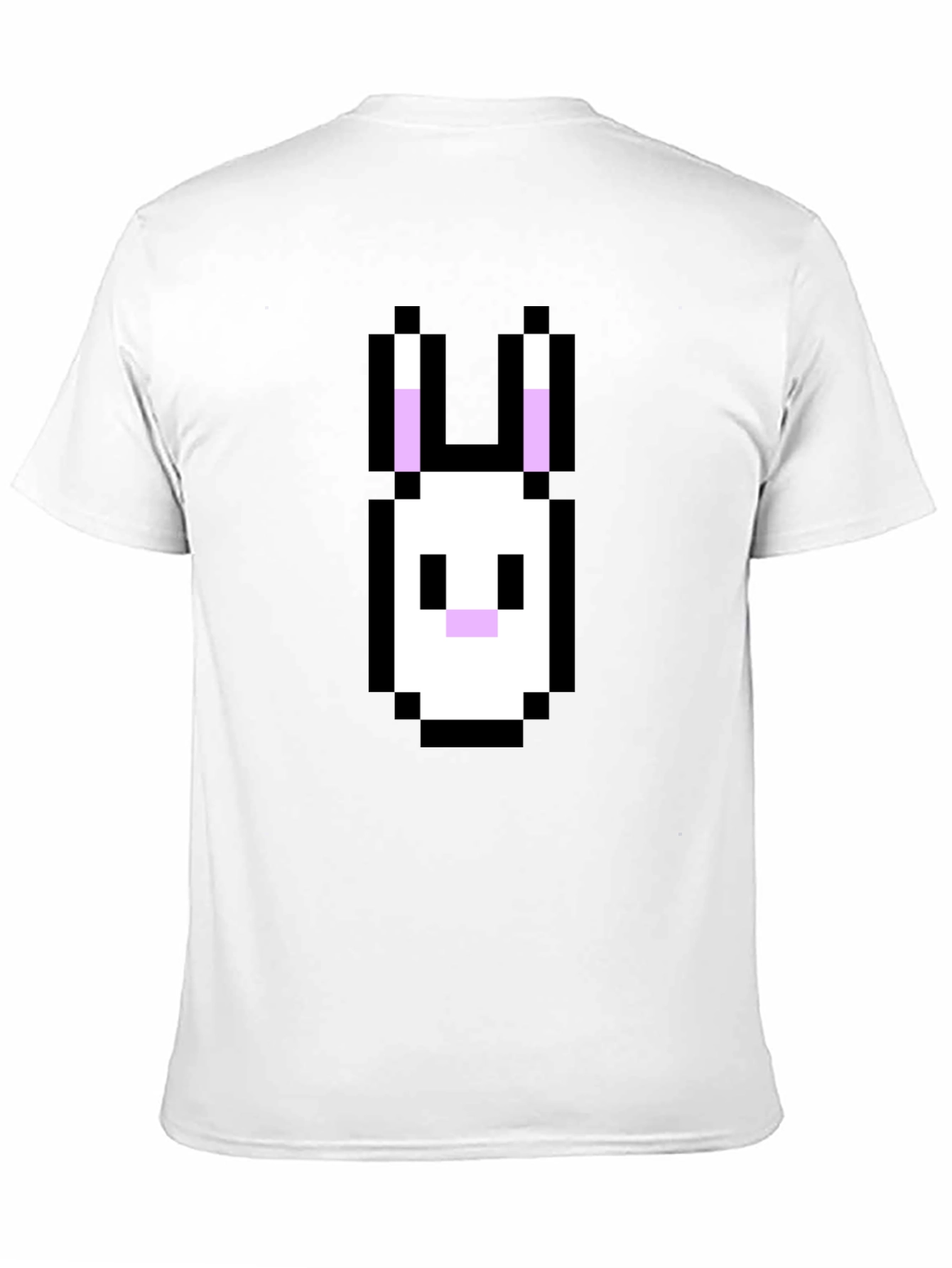 Pixel Rabbit Graphic Tee - Black Cotton Blend Shirt