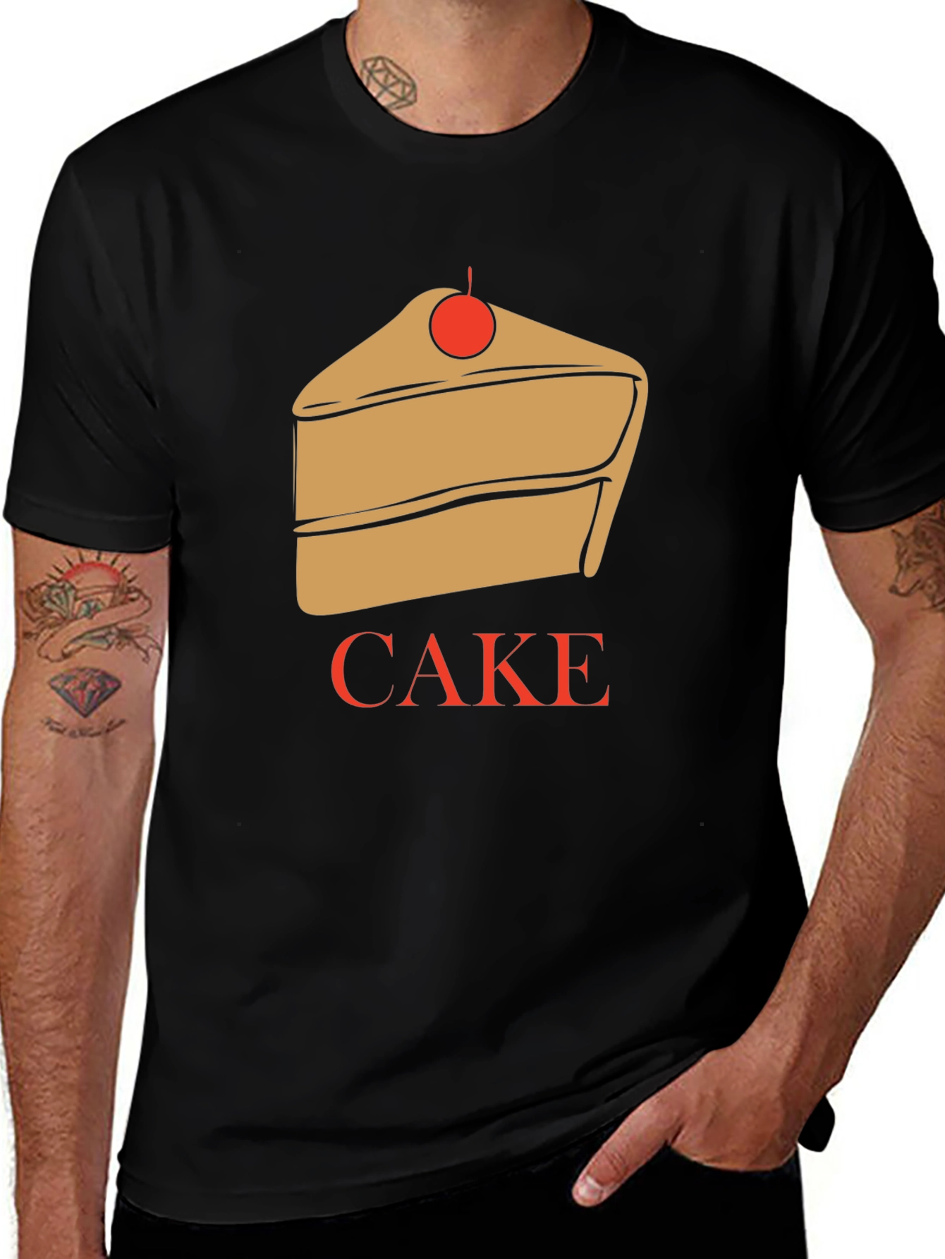 Cake Graphic T-Shirt - Unique Dessert Lover Tee