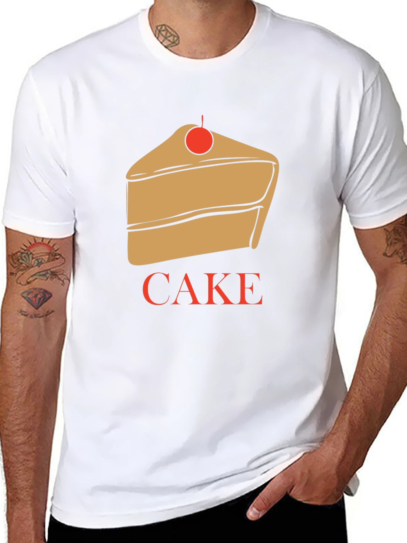 Cake Graphic T-Shirt - Unique Dessert Lover Tee